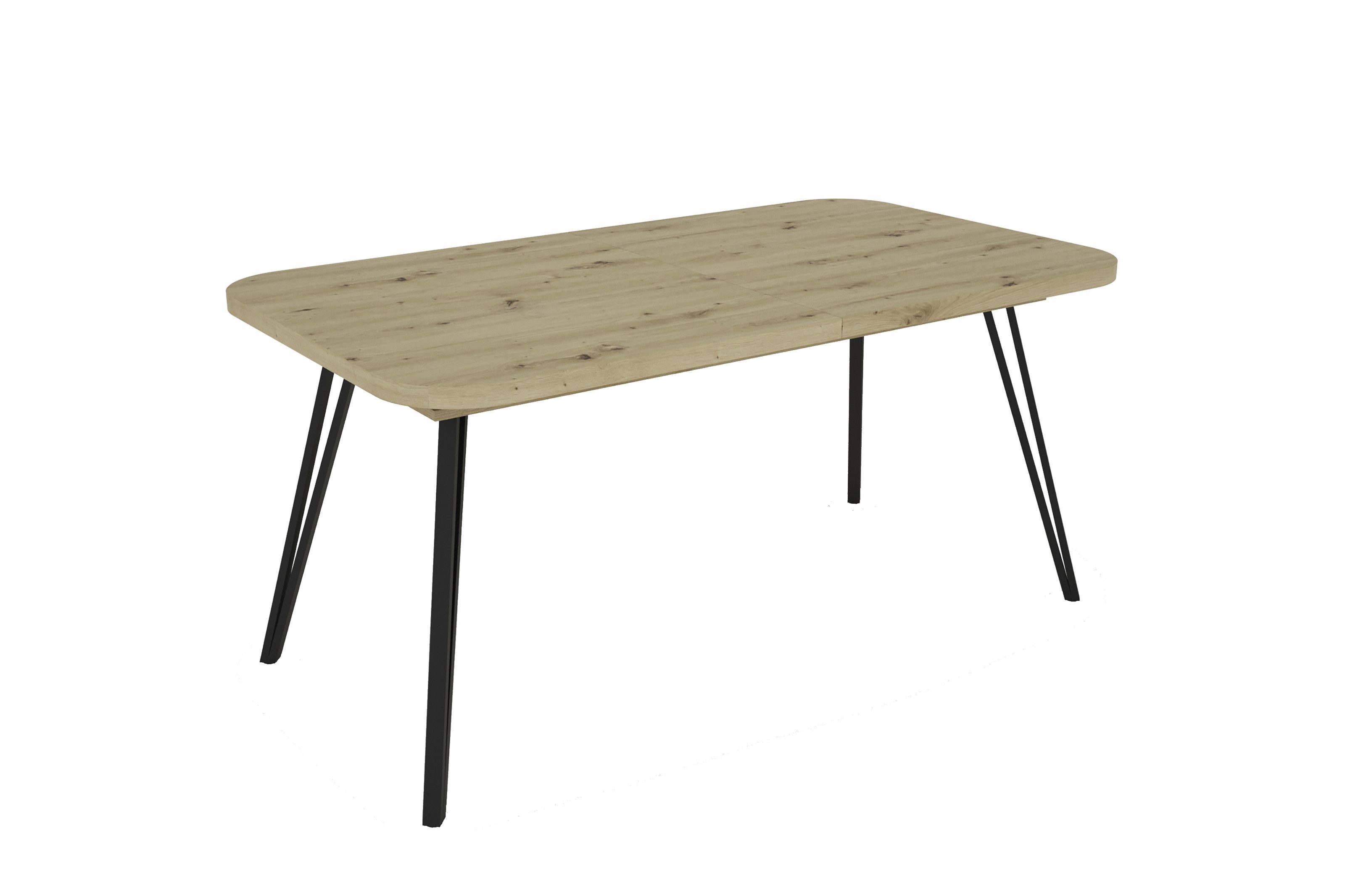 freiraum Esstisch LIFE (160-240 x 90, H 76cm), in Eiche-Optik 160-240 x 76 x 90 cm (BxHxT)