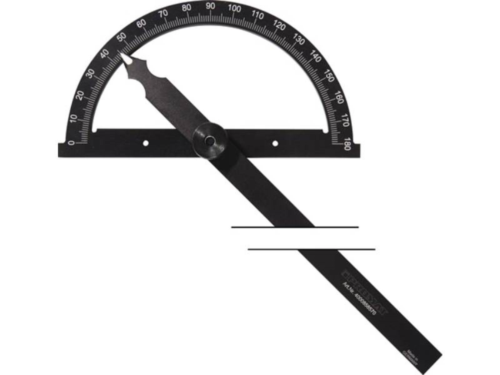 Schenkel-L.120mm PROMAT Winkelmesser Gradbogen-D.80mm mattverchrom mit PROMAT Winkelmesser