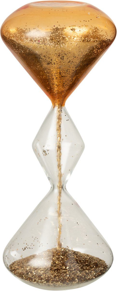 J-line Sanduhr Glitzer Sanduhr - Glas - Gold