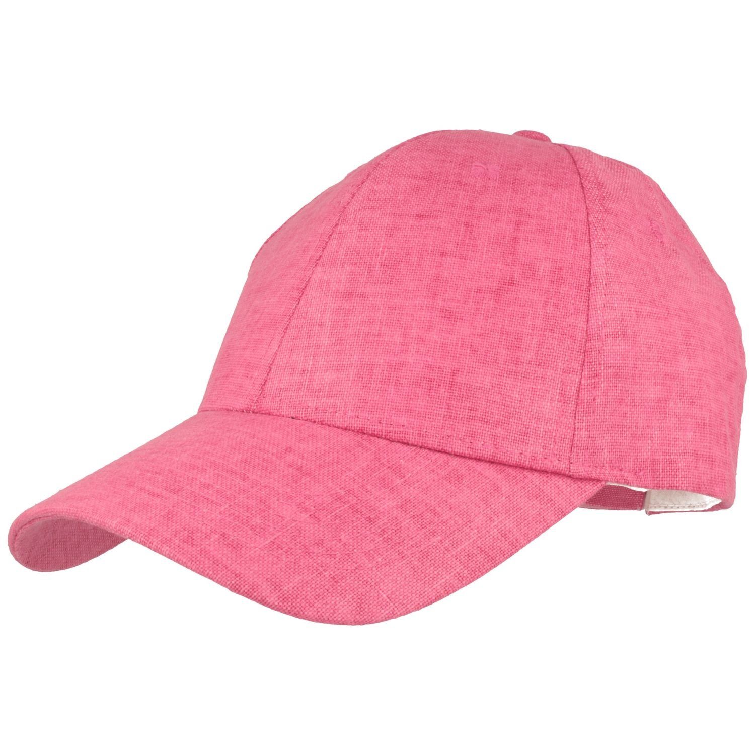 Breiter Baseball Cap Damen Baseball-Cap aus Leinen und Baumwolle 401-Fuchsia