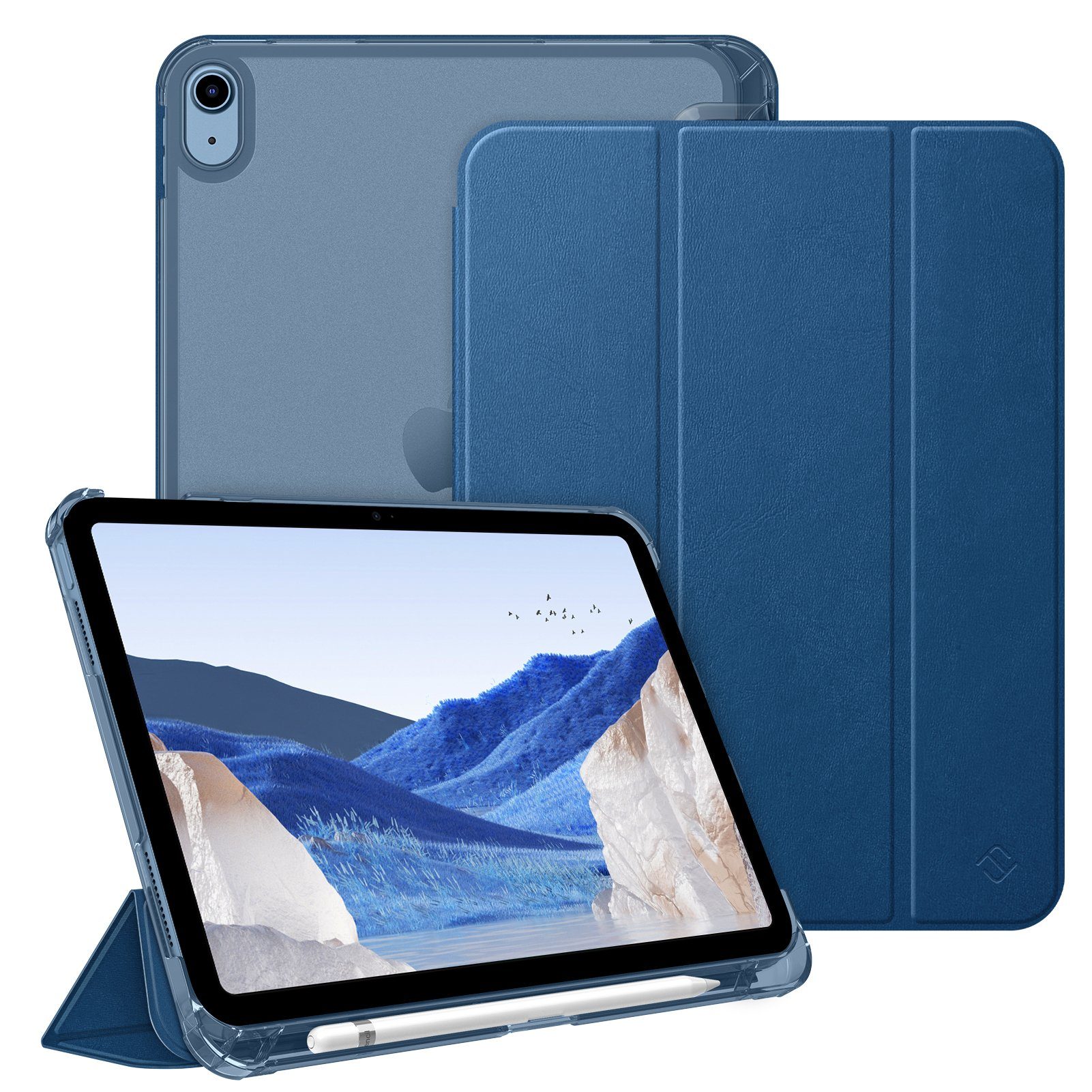 Fintie Tablet-Hülle für iPad 11 Generation 11‘’ 2025 (A16), iPad 10 Generation 10.9'' 2022, ultradünn, mit Stifthalter, transparenter Rückseite, Auto Schlaf/Wach
