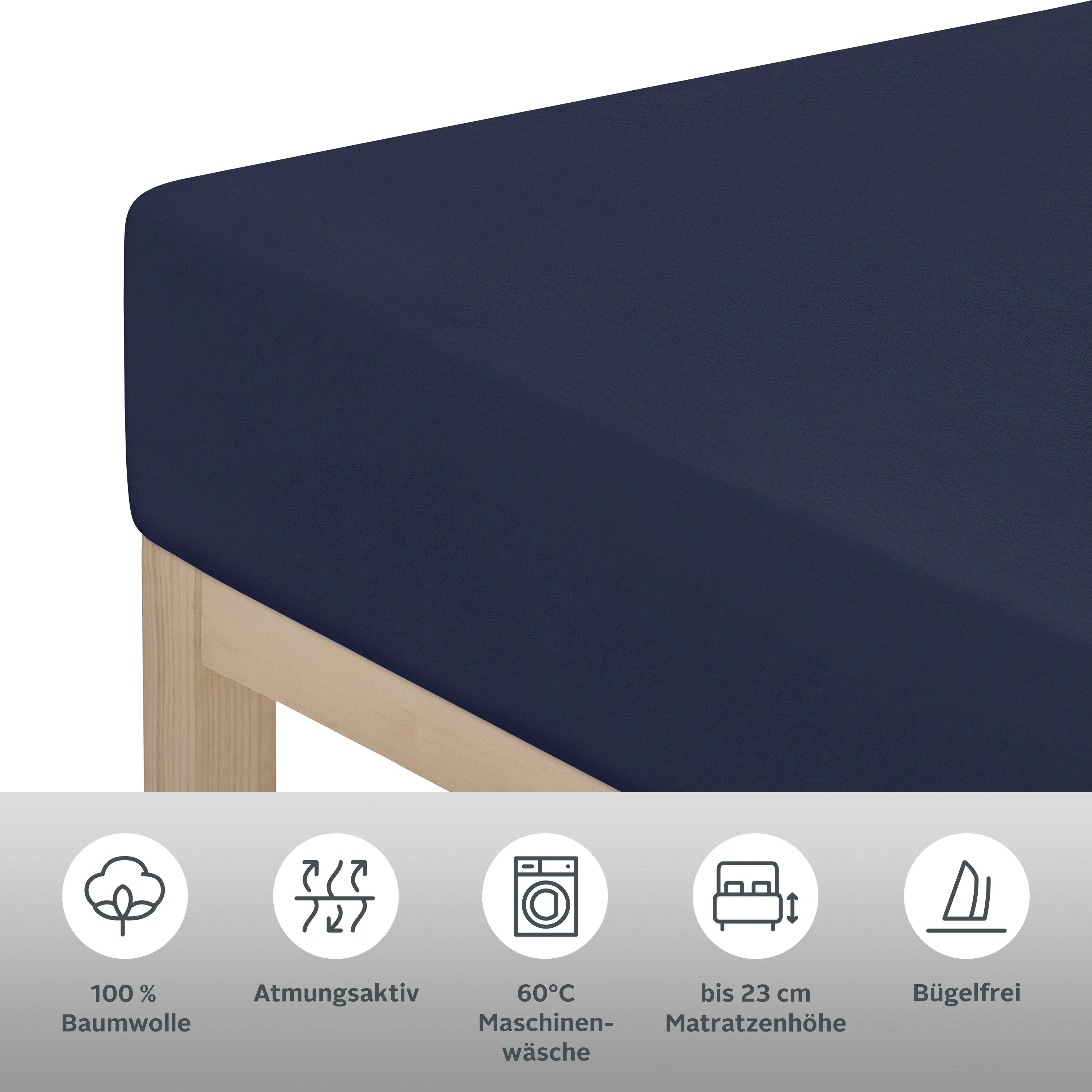 OTTO home Spannbettlaken GRETA Jersey aus 100% Baumwolle, 150 g/m², Jersey, Gummizug: rundum, (1 Stück), Premium Bettlaken für Matratzen bis 23 cm Höhe, perfekt – Bild 2 von 5