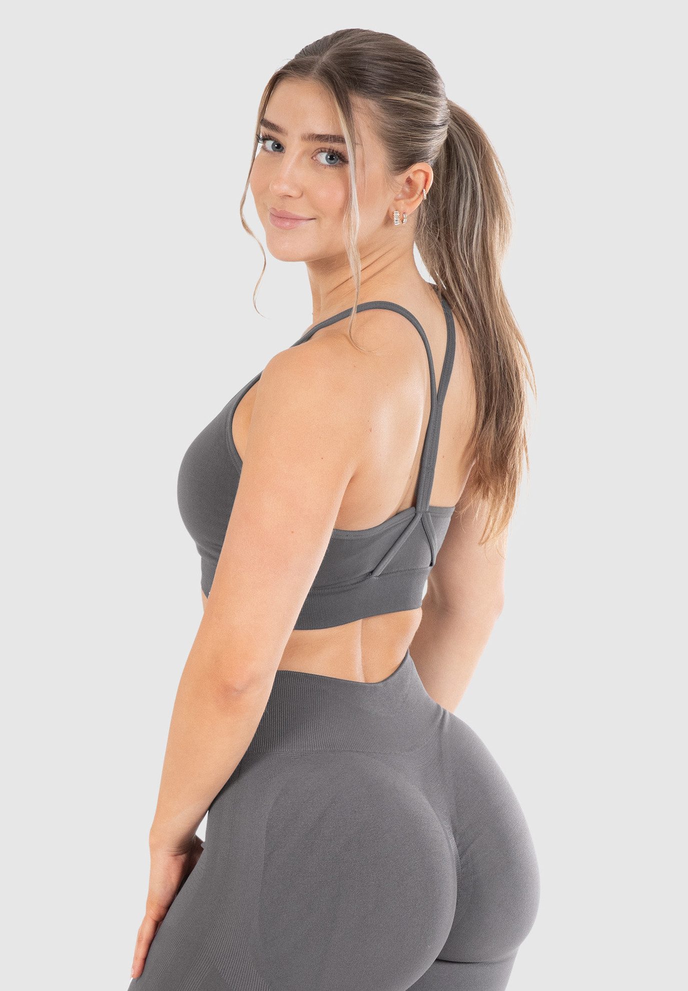 Smilodox Sport-BH Solid Scrunch, Ohne Bügel, Shaped Fit Yoga Bra, V-Ausschn günstig online kaufen