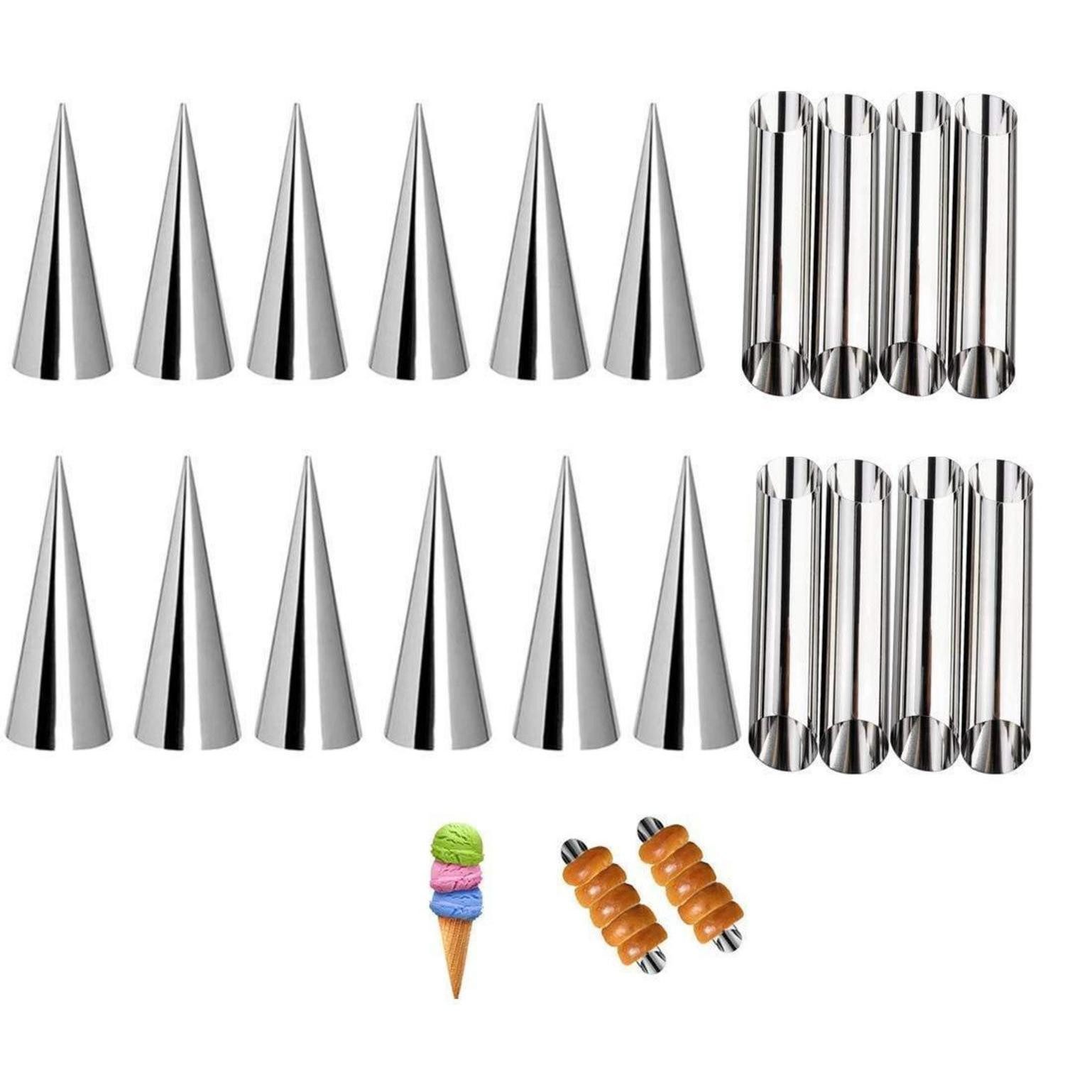 LuxusKollektion Backform Cannoli Formen 20er Set Edelstahl Konisch, (20-tlg)