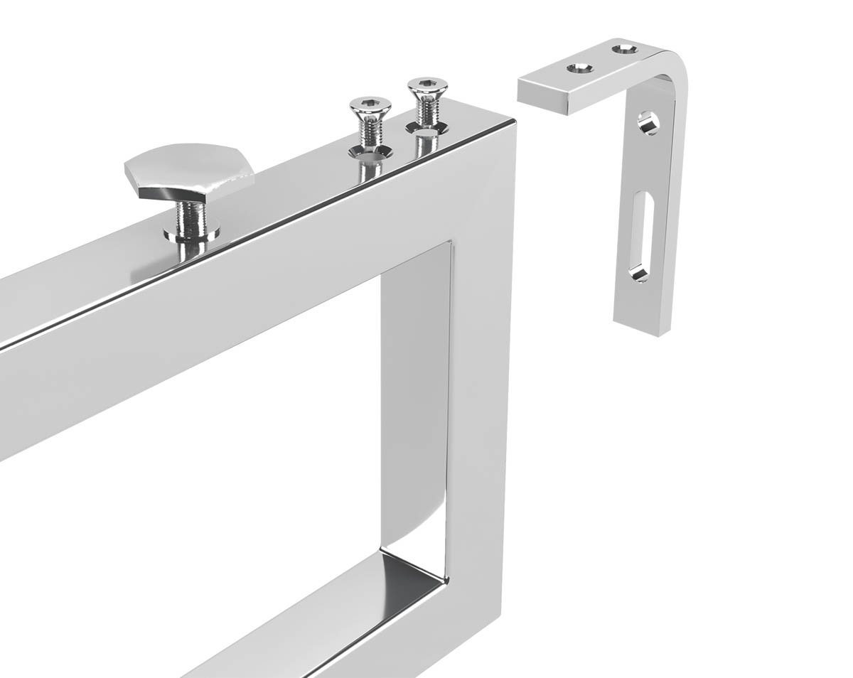 Thumbnail - einfachgutemoebel Aufsatzwaschbecken Qualitäts Waschtischkonsole Bath-O-Line, 320mm 1 Paar, chrom (1-St., SET enthält: H...