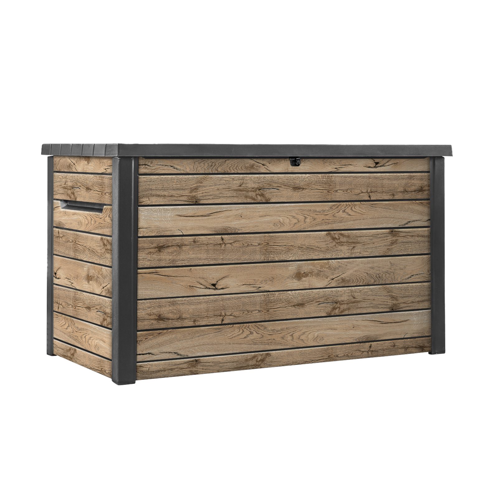Keter Gartenbox "Ontario" 870L in Holzoptik 147x83x86 cm mit Gasdruckfedern