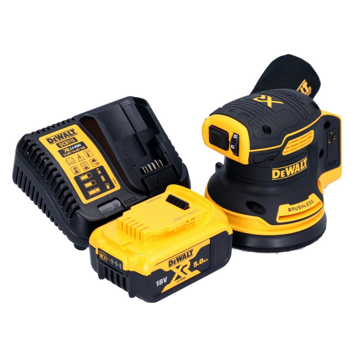 DeWalt Akku-Exzenterschleifer DCW 210 P1 Akku Exzenterschleifer 18 V 125 mm Brushless + 1x Akku 5,0