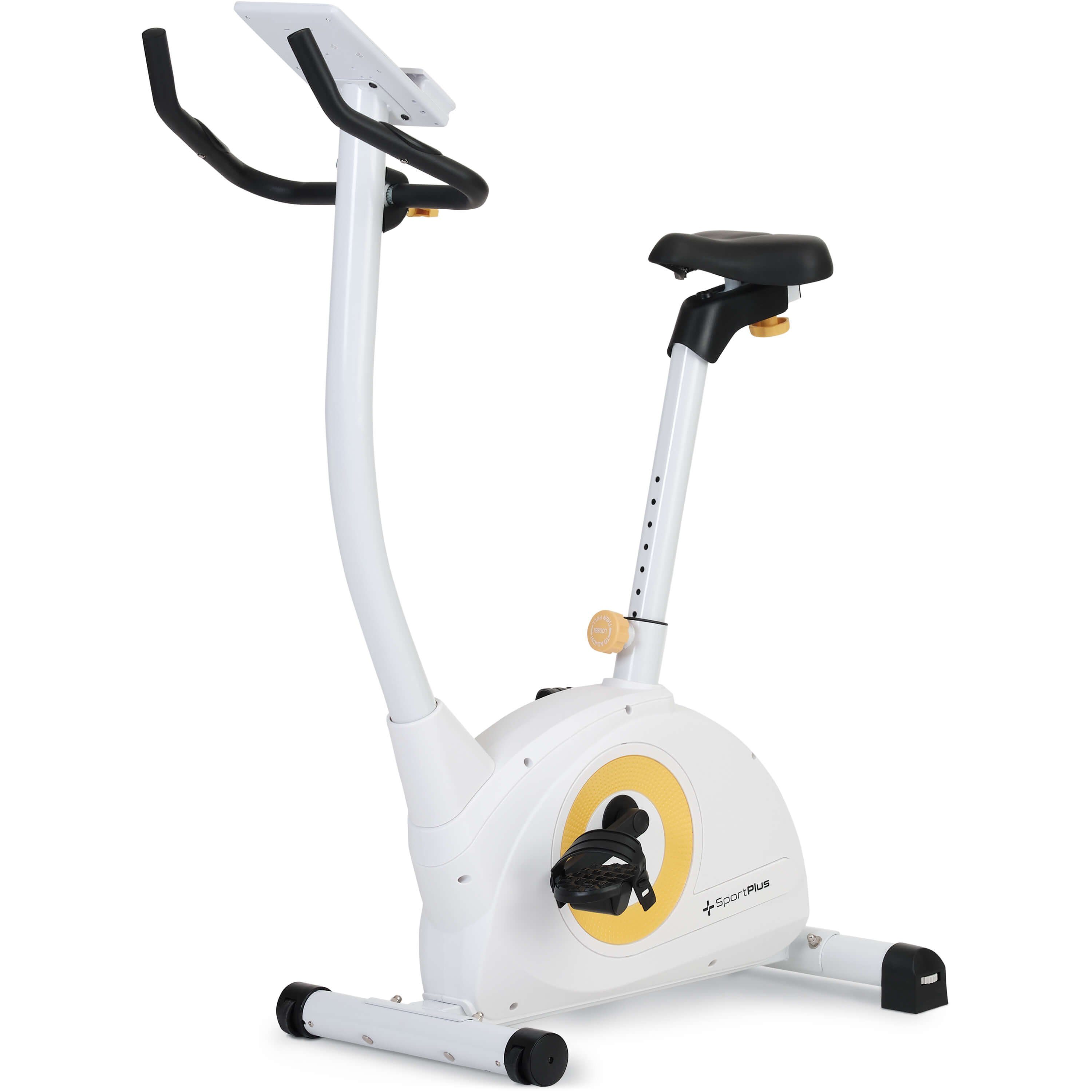 SportPlus Heimtrainer SP-HT-9510-W-iE, Heimtrainer, Riemenantrieb, Bremssystem mit 24 Widerstandsstufen