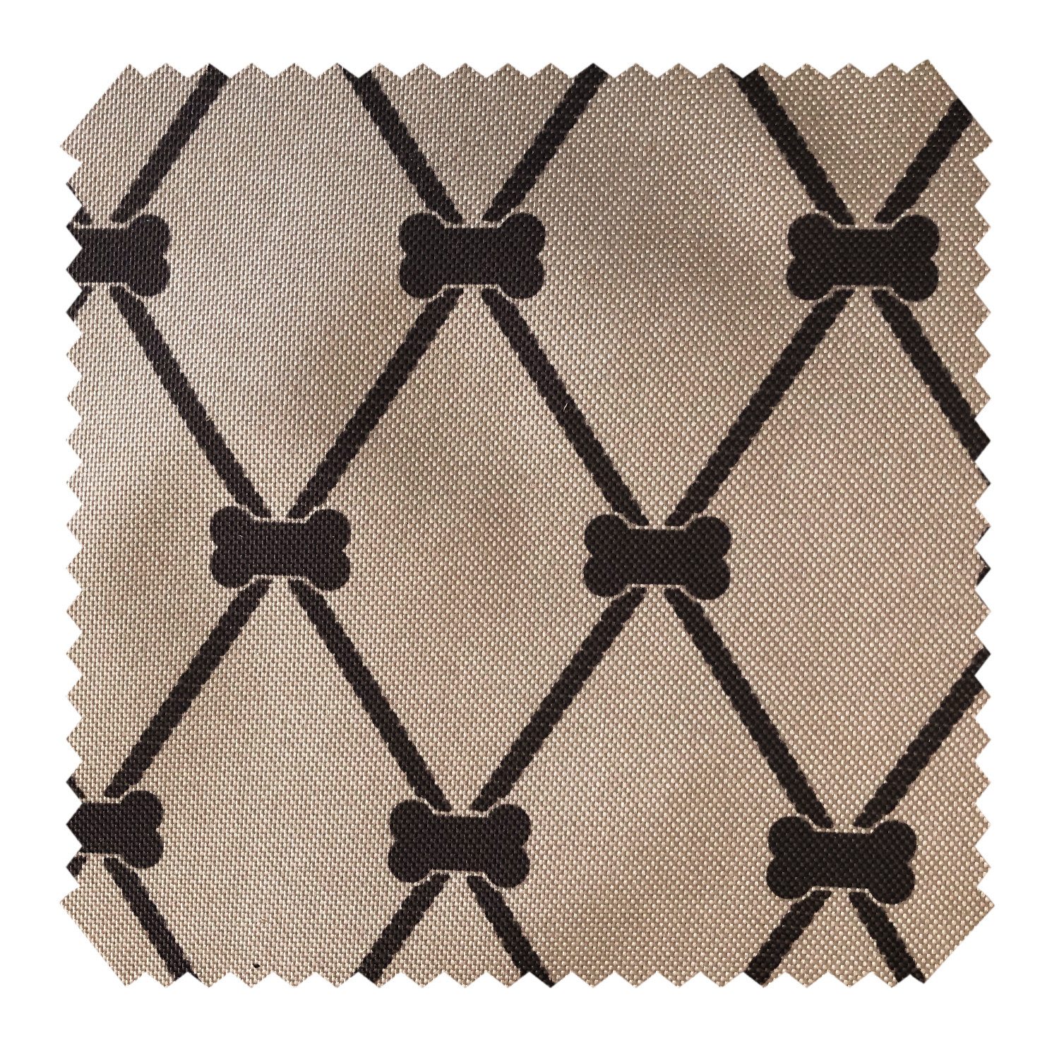 novely® Stoff OXFORD 210D D43 Knochen Raute Beige Braun Printstoff Outdoor, Wasserabweisend, Outdoor, Meterware, 1lfm