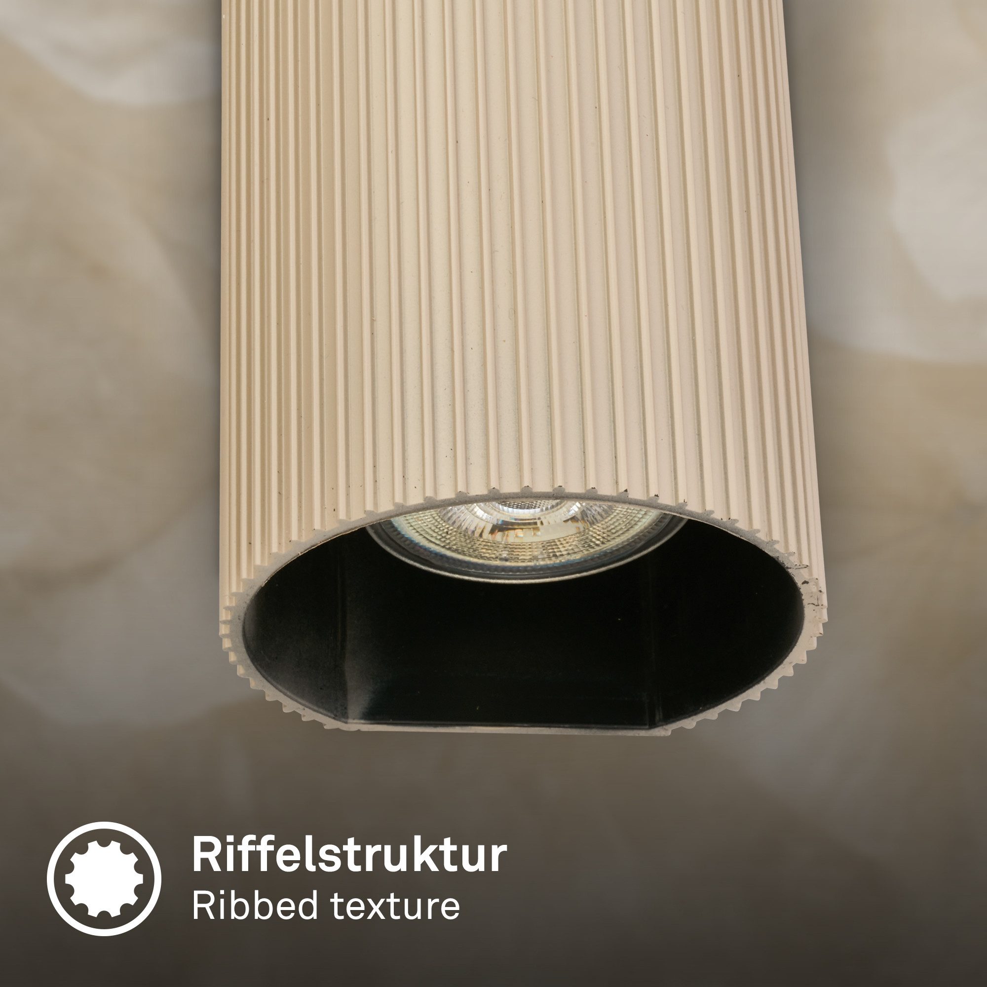 Briloner Leuchten LED Wandleuchte Wandlampe Up-/Downlight GU10 Riffle-Optik, ohne Leuchtmittel, Abhängig vom Leuchtmittel, 8,5x20x8 cm, Wohnzimmer, Flur, Schlafzimmer