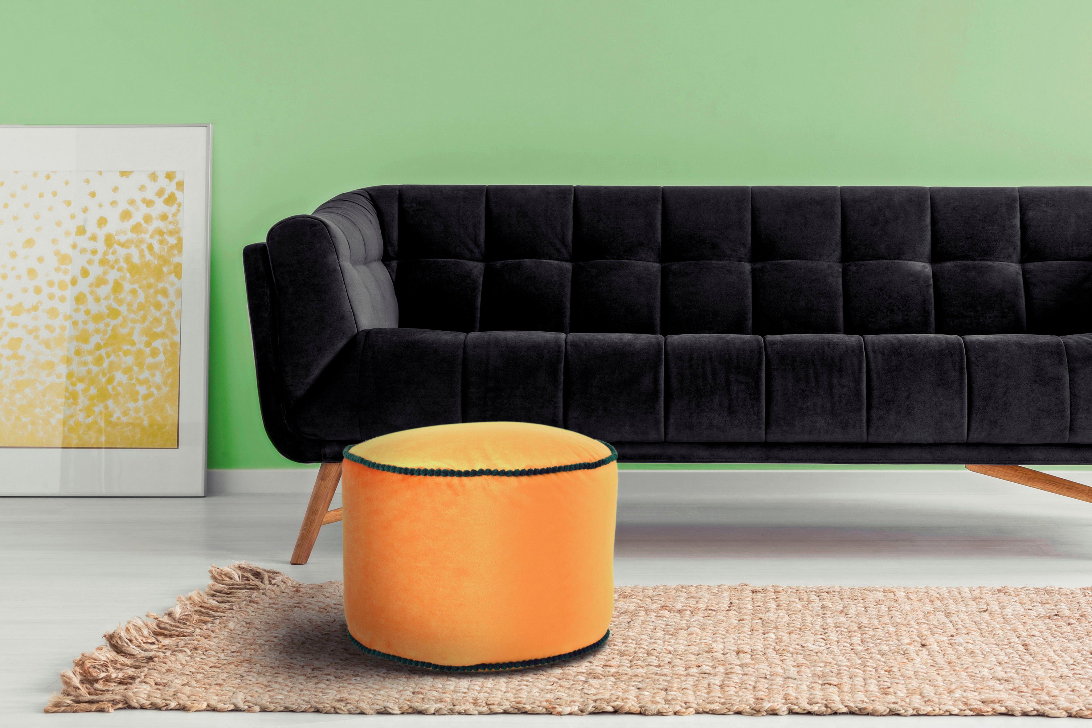 Kayoom Stauraumhocker Pouf Taj Mahal 125, trendige samtige Oberfläche (1 St), samtweich, farbig, modern, orientalisches Design