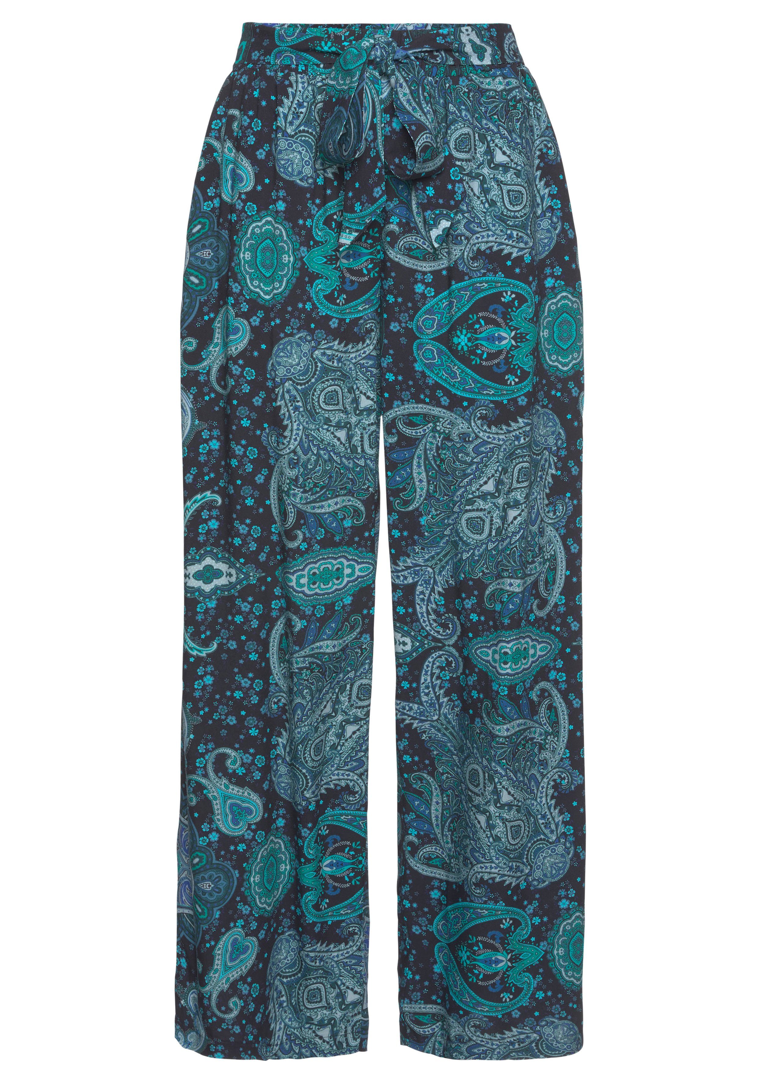 Vivance Palazzohose, (mit Bindegürtel), und Paisleyprint, elastischer Bund, günstig online kaufen
