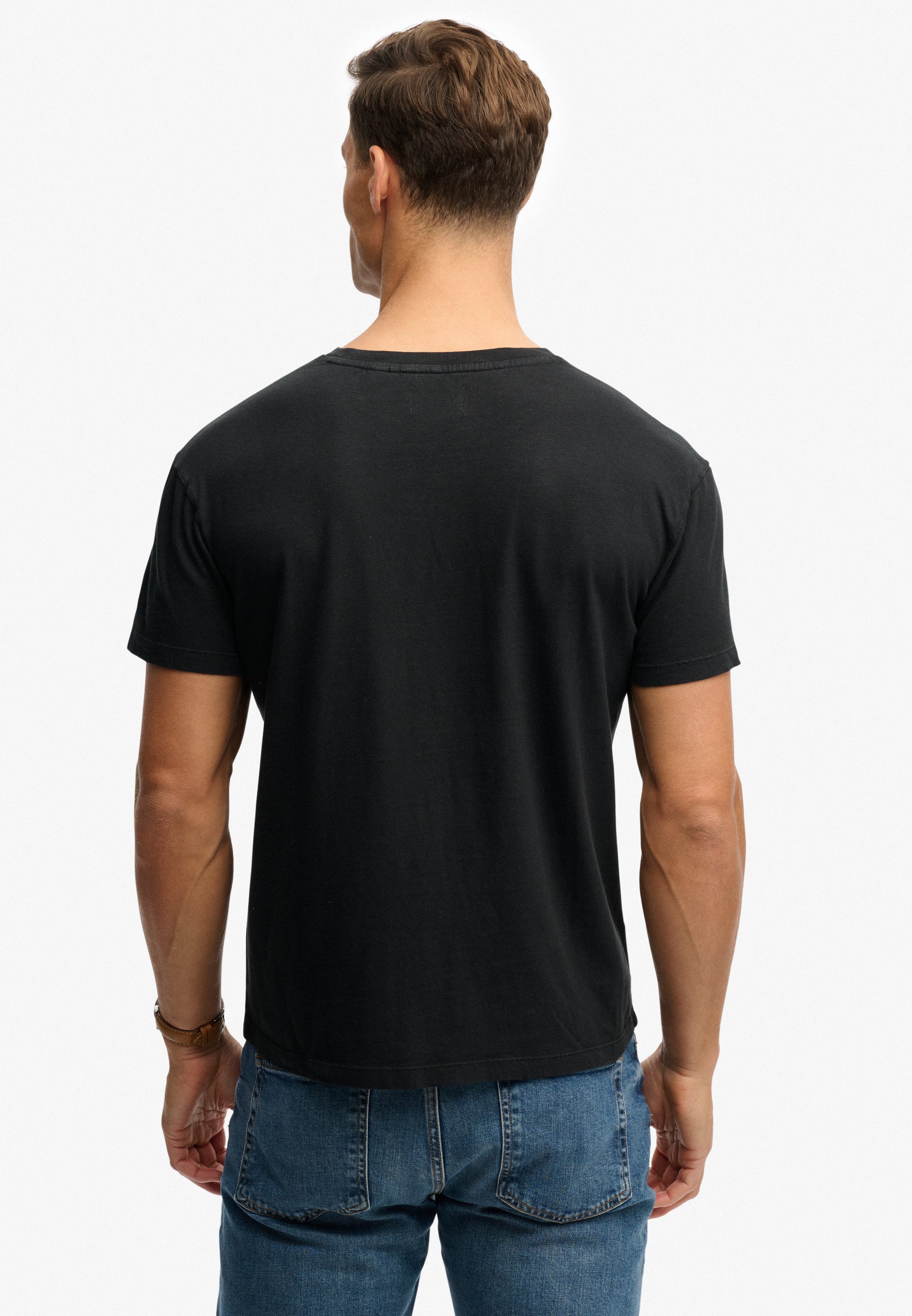 Superdry Rundhalsshirt COTTON CLASSIC LINEN PKT TEE Baumwollmischung, relaxed fit aus luftig leichtem Baumwoll-Leinen-Mix – Bild 2 von 5