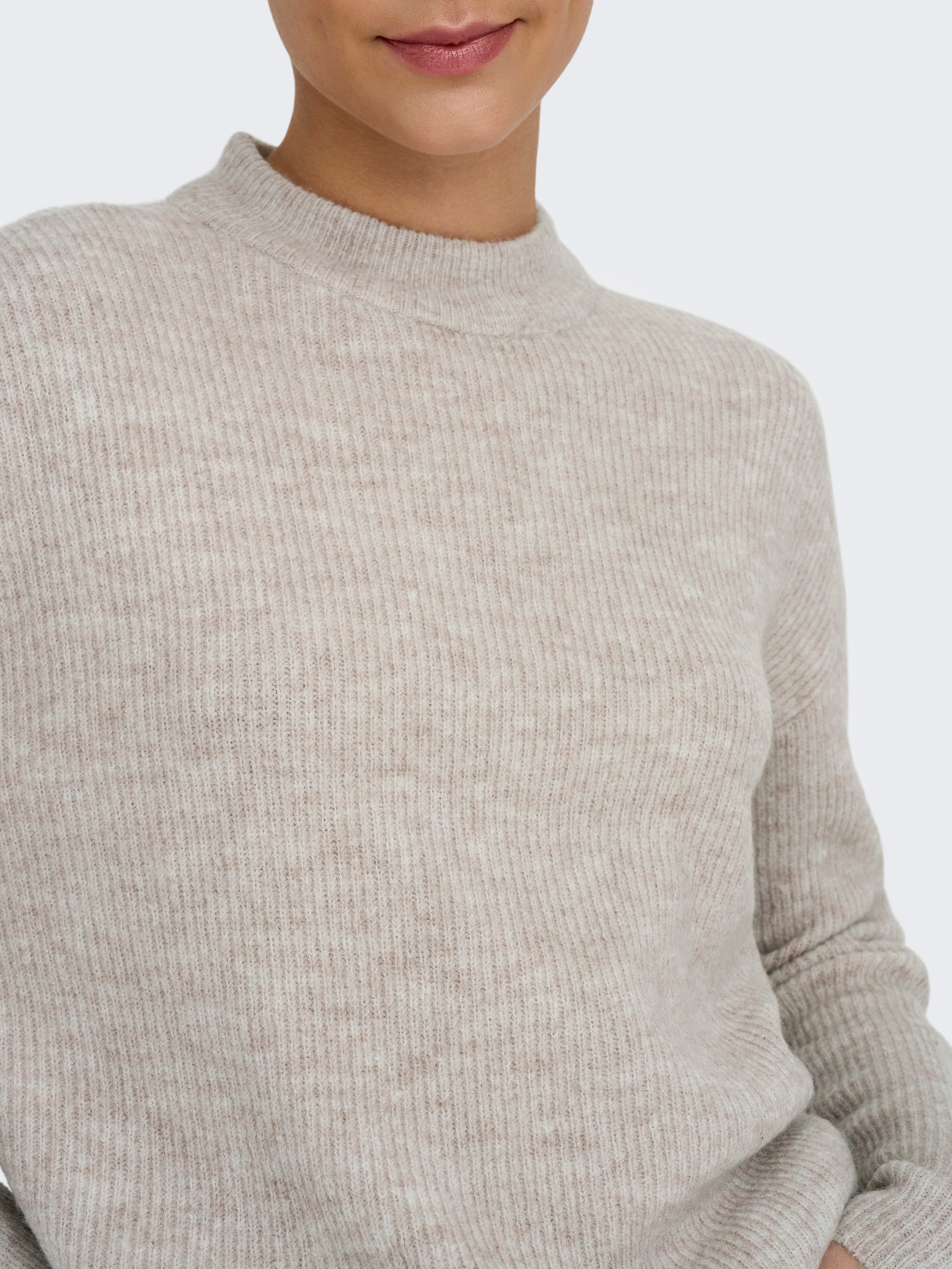 ONLY Strickpullover ONLCAMILLA O-NECK L/S PULLOVER KNT Materialmix, regular fit