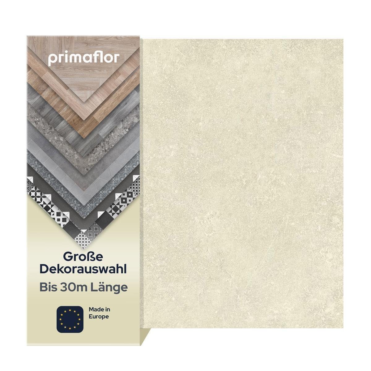 Primaflor-Ideen in Textil Vinylboden TURVO - Stein Ibiza beige grau - 2,00x2,00m - mediterrane Steinoptik, Starke Nutzschicht