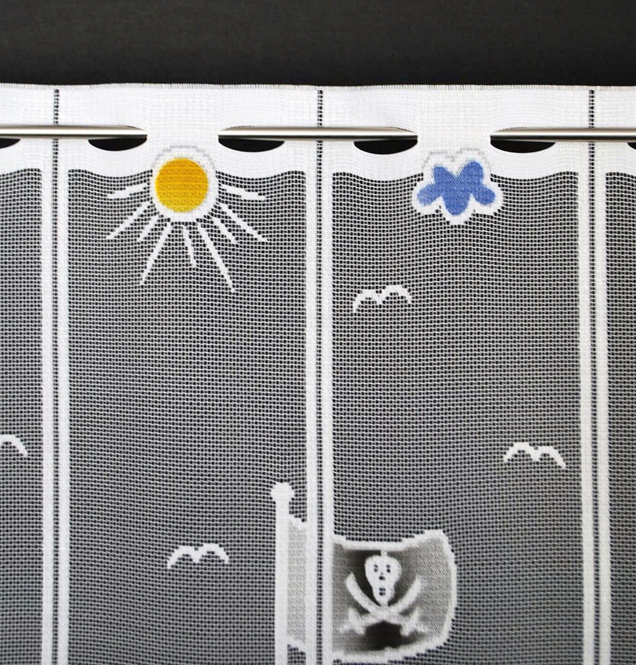 Gardinen Kranzusch Scheibengardine für Kinder Piratenschiff (1 St), Stangen günstig online kaufen