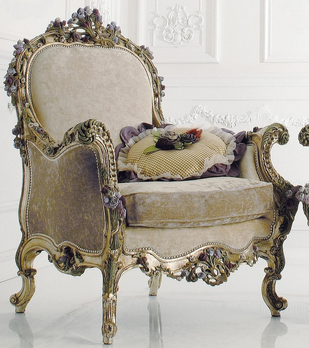 Xlmoebel Ohrensessel Luxuriöser Lese-Stuhl aus Italien für Bibliothek und Sofa (1-St), Made in Europa