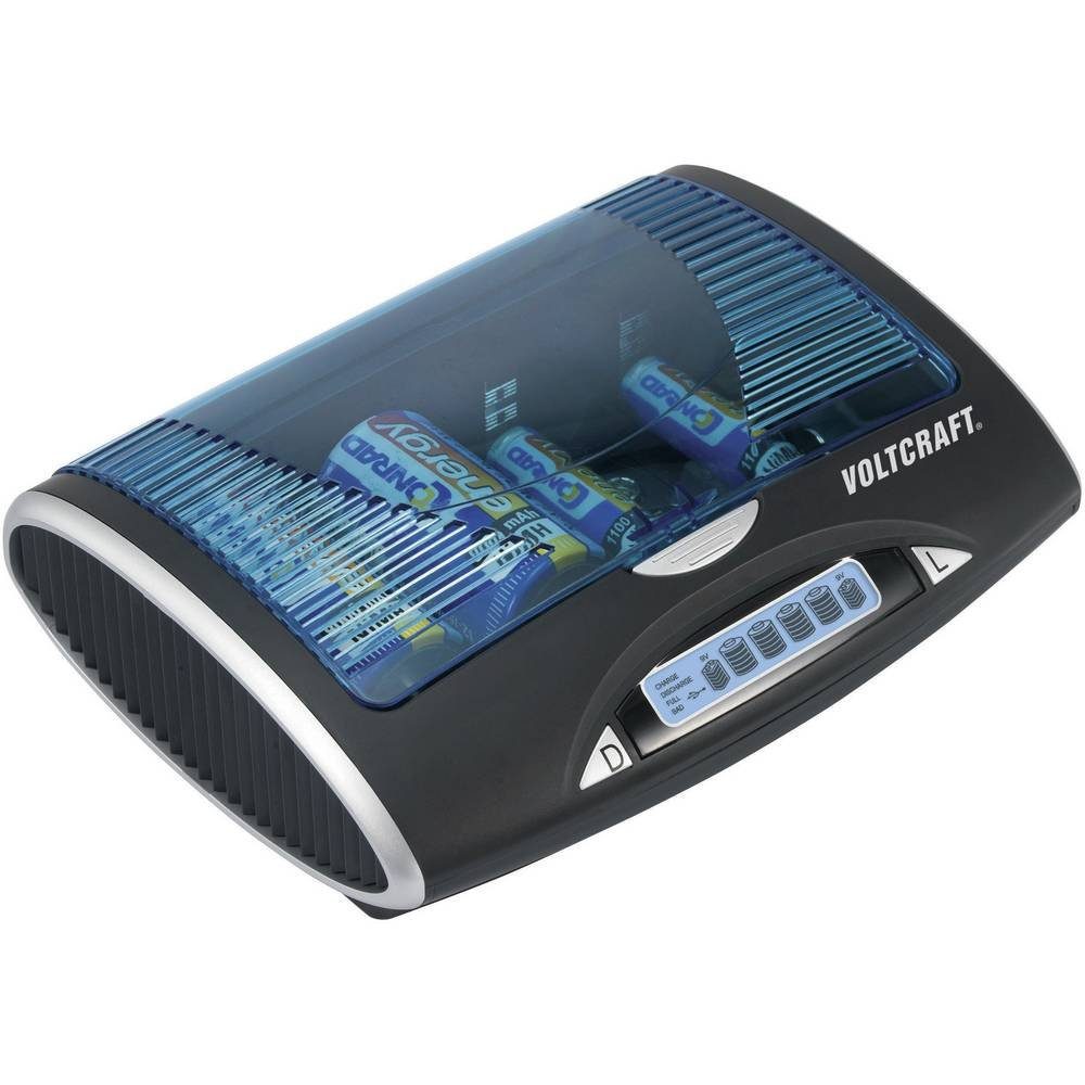 VOLTCRAFT Universal-Ladegerät P600-LCD mit USB VC-10904665 Rundzellen-Lader (Akku-Defekt Erkennung, Auffrischen / Regenerieren)
