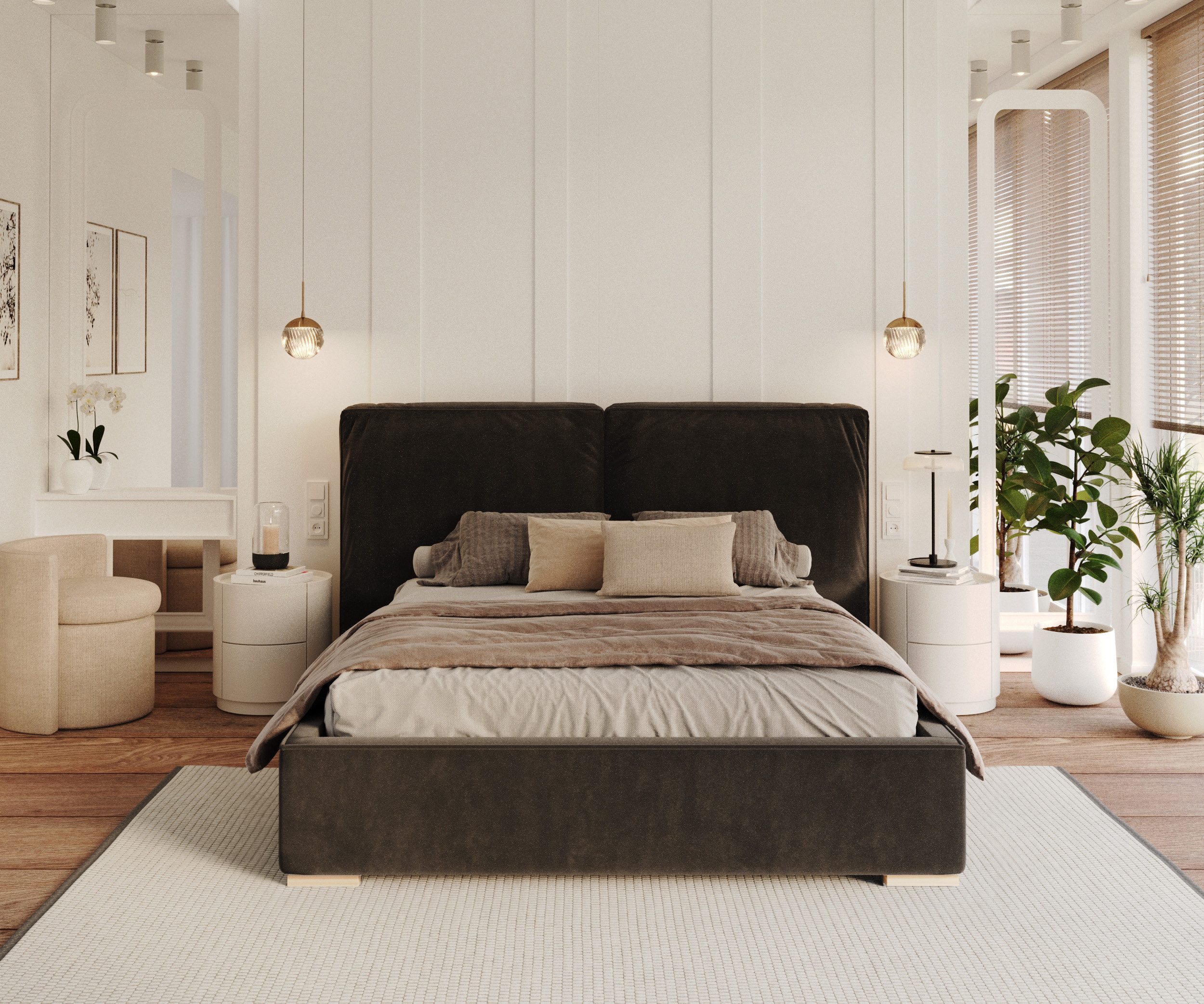 thematys Polsterbett Bett Stauraumbett Bettgestell 140x200, 160x200, 180x200cm - MADE IN EU (mit hochwertigem Velours Bezug Samt, Bettrahmen, Bett, mit großen gepolsterten Kopfteil, mit Bettkasten für Stauraum), Metallrahmen mit Lattenrost, hydraulische Klappfunktion für Stauraum