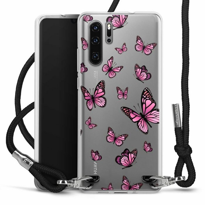 DeinDesign Handyhülle Schmetterling Muster Motiv ohne Hintergrund Schmetterlinge Pink Huawei P30 Pro New Edition Handykette Hülle mit Band Case zum Umhängen