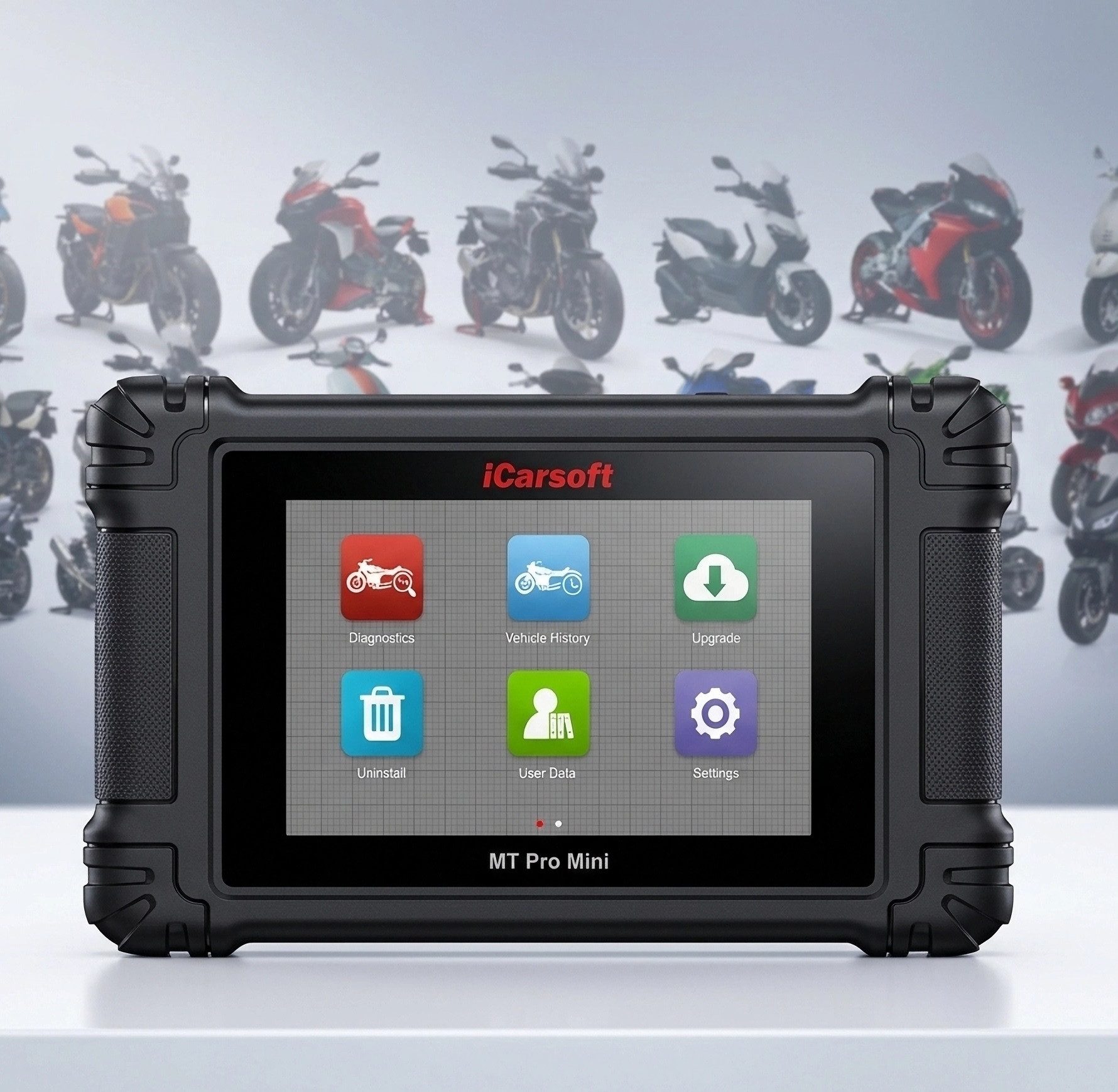 iCarsoft OBD2-Diagnosegerät MT PRO Mini Universal Gerät für 21 Motorrad Marken +Adapter