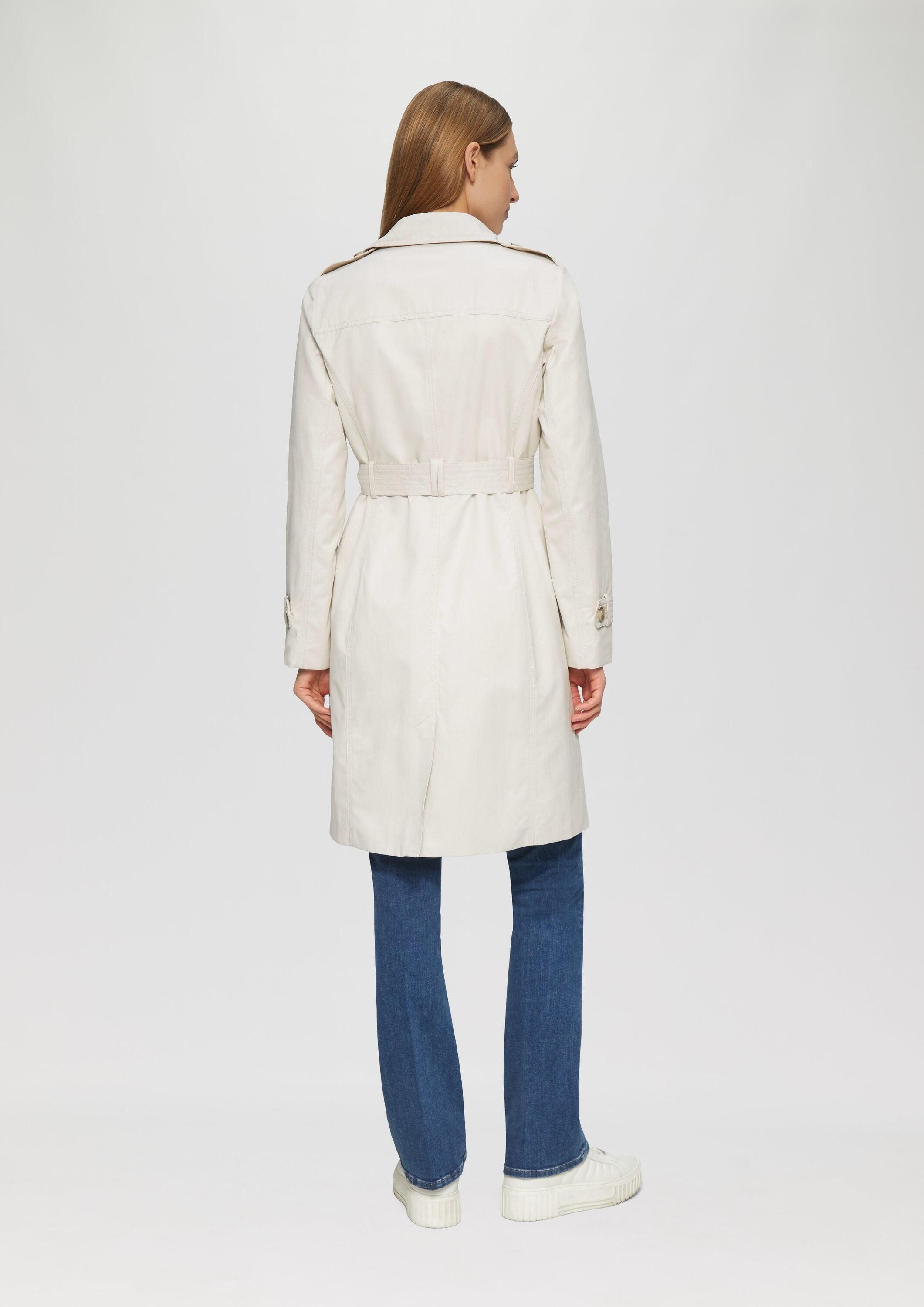 s.Oliver Trenchcoat Outdoor-Mantel Trenchcoat mit Streifen-Futter