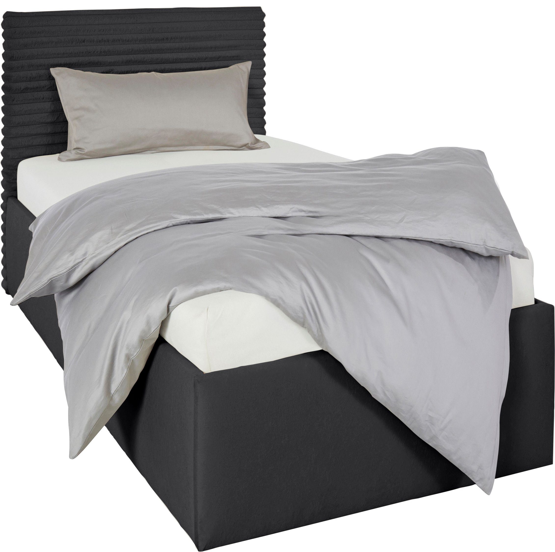 Mit schlichtem Design Westfalia Schlafkomfort Polsterbett mit auch Stauraum Kopfteilverstellung Vita, inkl. erhältlich