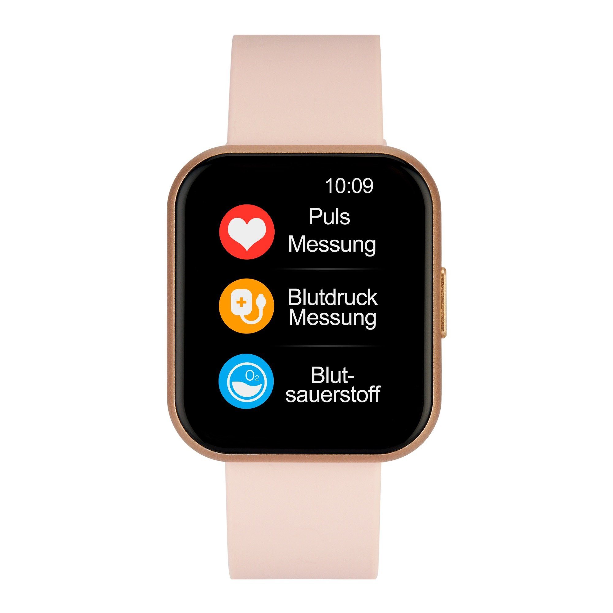 XCOAST IVE-2 Fitnesstracker und Smartwatch (BxLxH: 2,6x3,2x10,9 cm, iOS 8.2 oder neuer / Android 4.4 oder neuer) Nachrichtenanzeige, 70 verschiedene Ziffernblätter, Puls, Herzfrequenz, Blutdruck, Blutsauerstoff, 21 Sportmodi