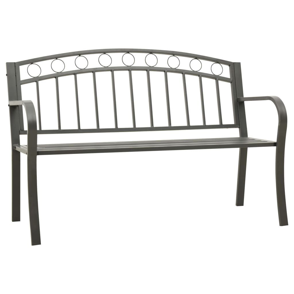 Gartenbank Stahl Grau 120 x 51 x 81 cm