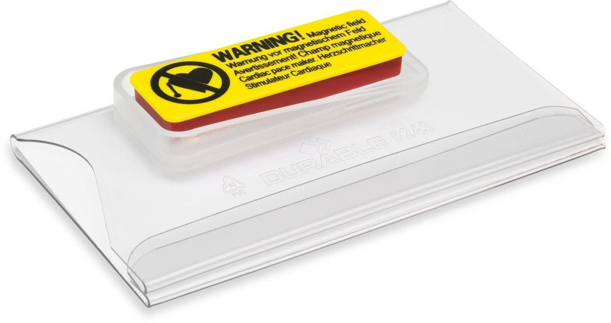 Hinweisschild Namensschild Magnet Kunststoff transparent 75x40mm VE=25 Stück