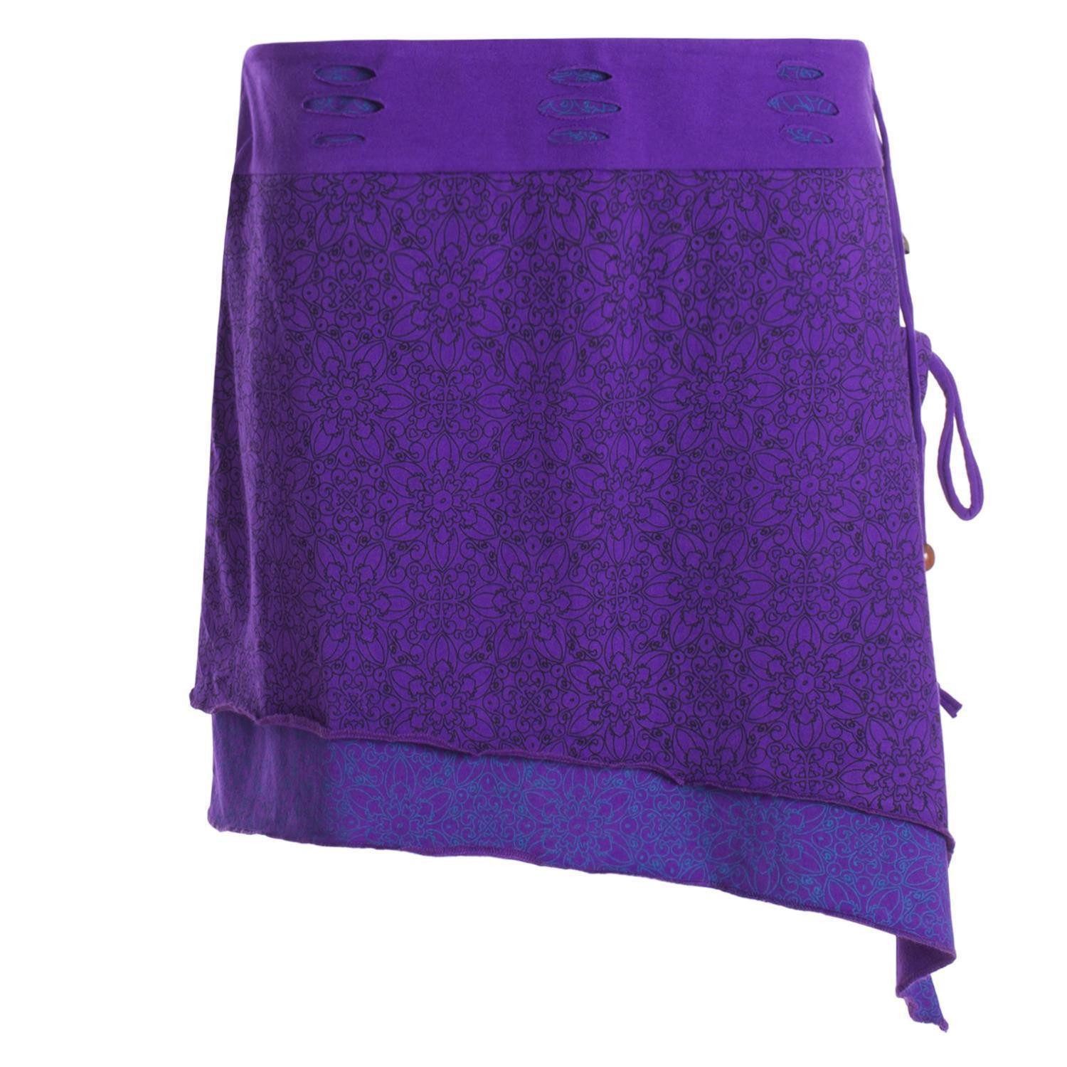 Vishes Minirock Mini-Rock Blumen-Muster extra breiter Bund mit Kordel-Zug u günstig online kaufen