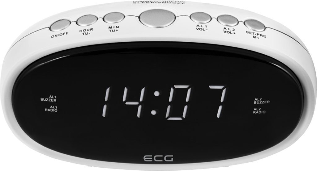 ECG Radiowecker RB 010 Weißes LED-Display mit Reduzierung der Helligkeit – Bild 2 von 3