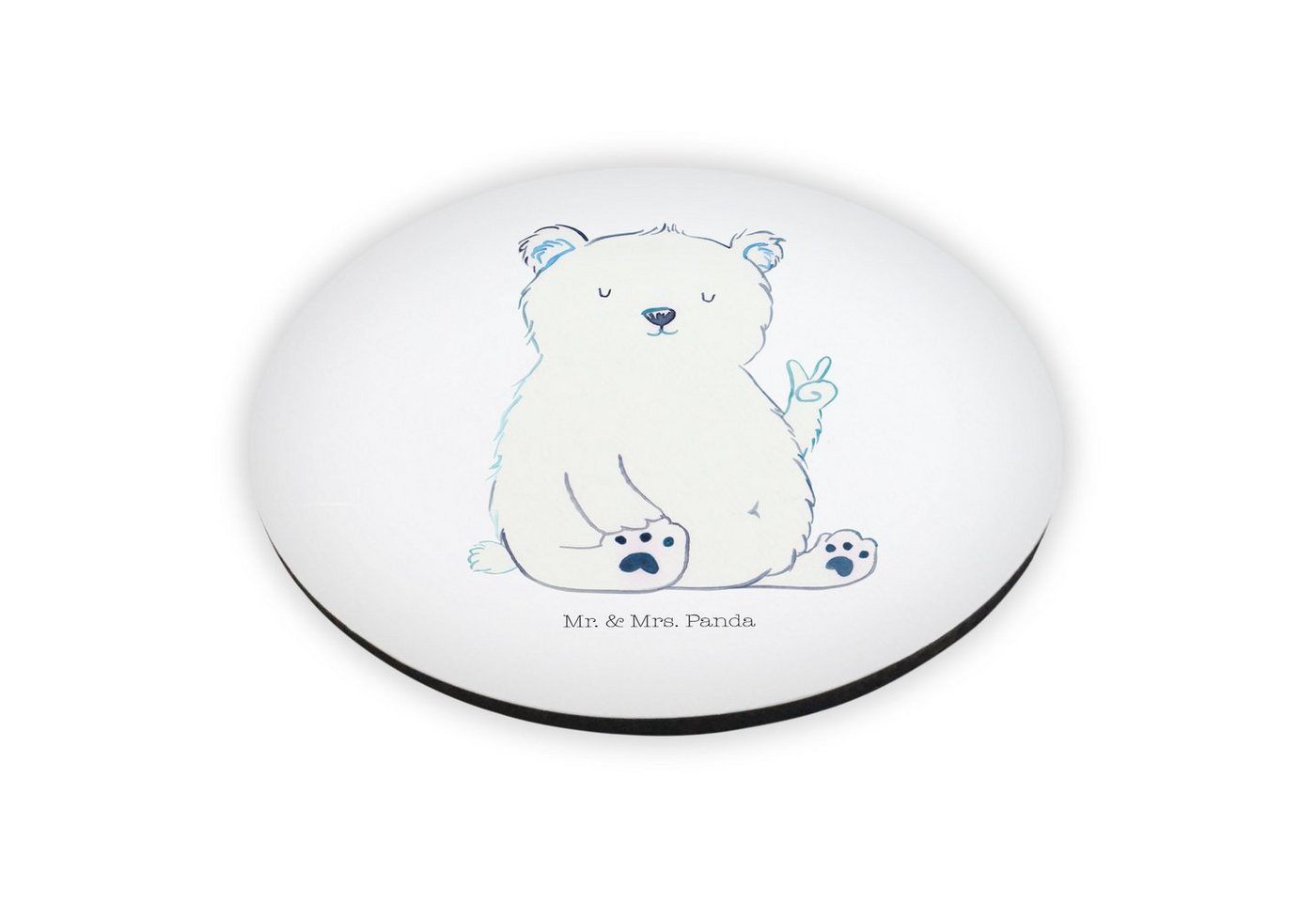 Thumbnail - Mr. & Mrs. Panda Magnet Eisbär Faul - Weiß - Geschenk, Motivmagnete, Kühlschrank Dekoration, (Packung, 1-St., Rund Magne...