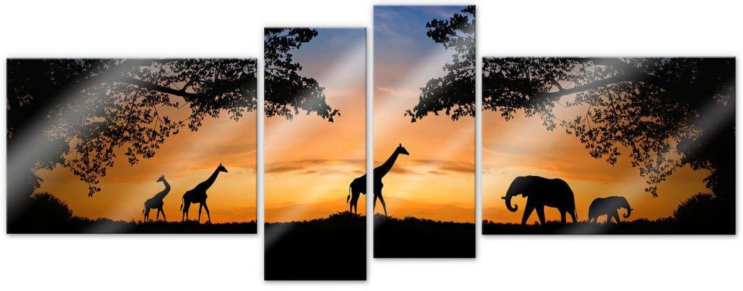 Wall-Art Mehrteilige Bilder Afrikanische Sonne (4-teilig), (Set, 4 St) | Bilder