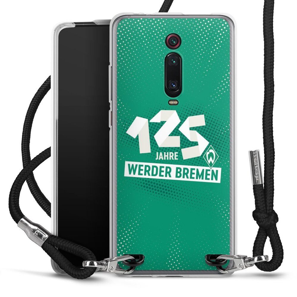 DeinDesign Handyhülle 125 Jahre Werder Bremen Offizielles Lizenzprodukt, Xiaomi Mi 9T Handykette Hülle mit Band Case zum Umhängen