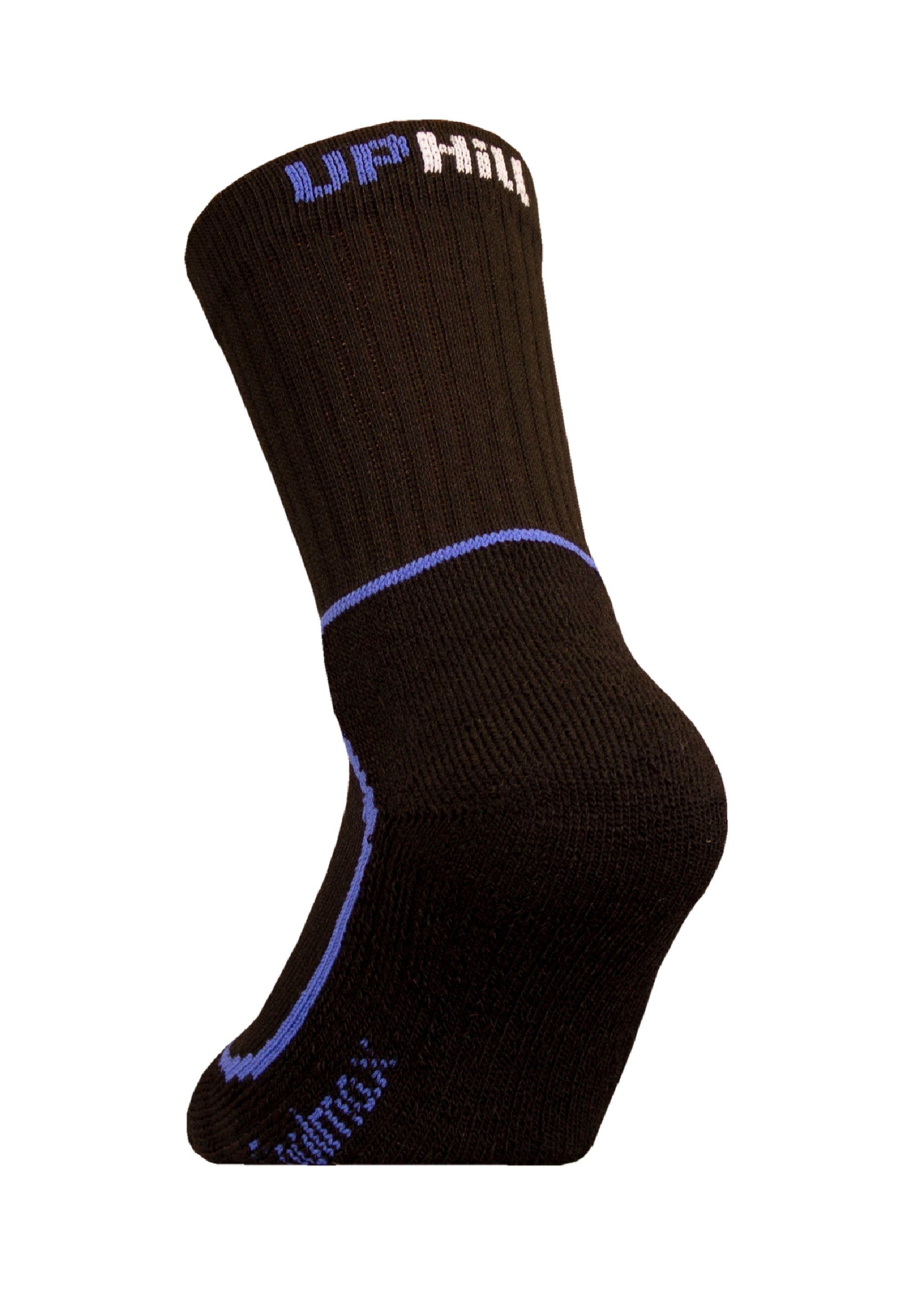 Struktur mehrlagiger Socken KEVO mit Coolmax JR UphillSport schwarz-blau und (1-Paar)