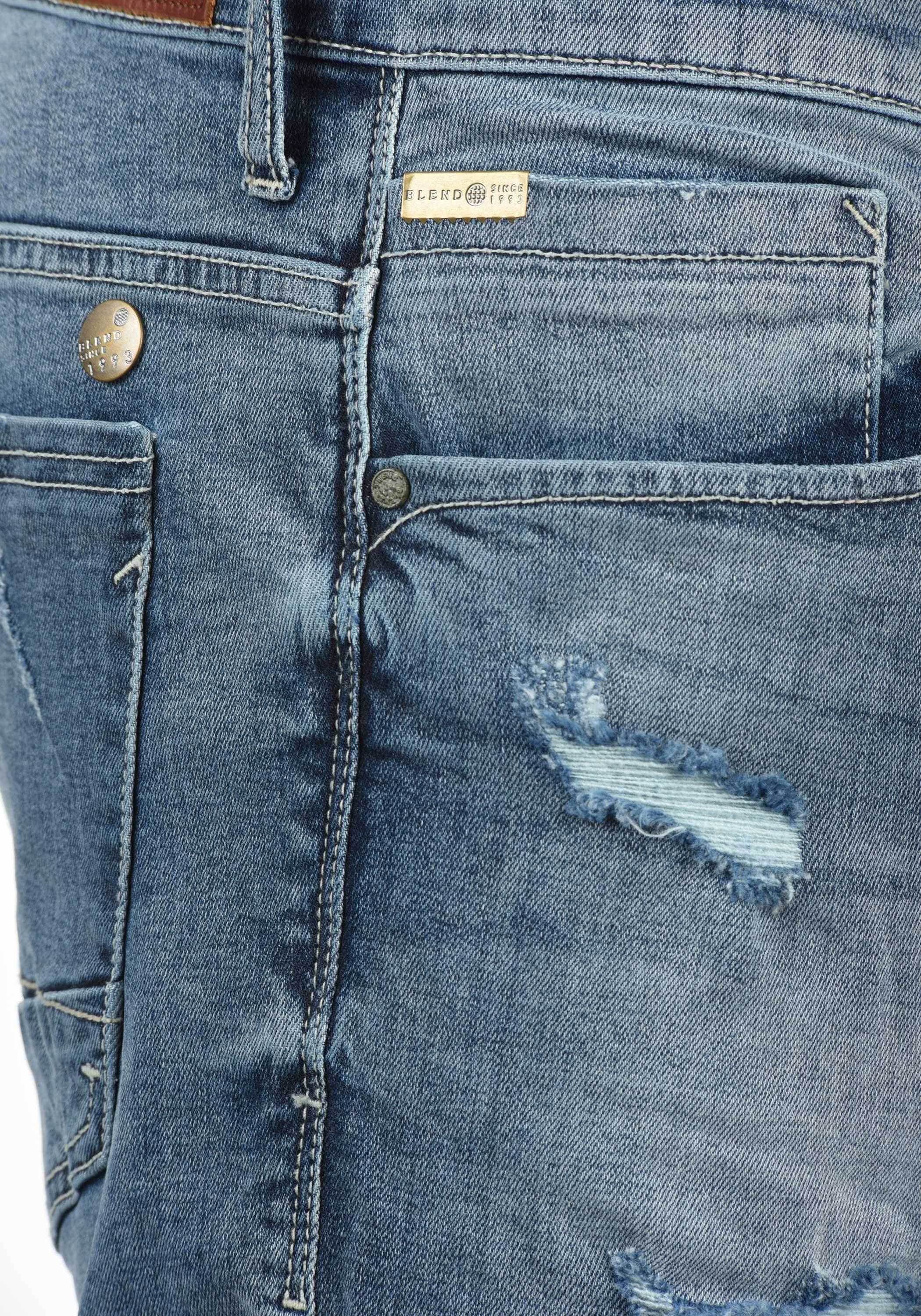 Blend Jeansshorts BHDeniz Stilvolle 5-Pocket-Jeansshorts mit Destroyed-Effekten