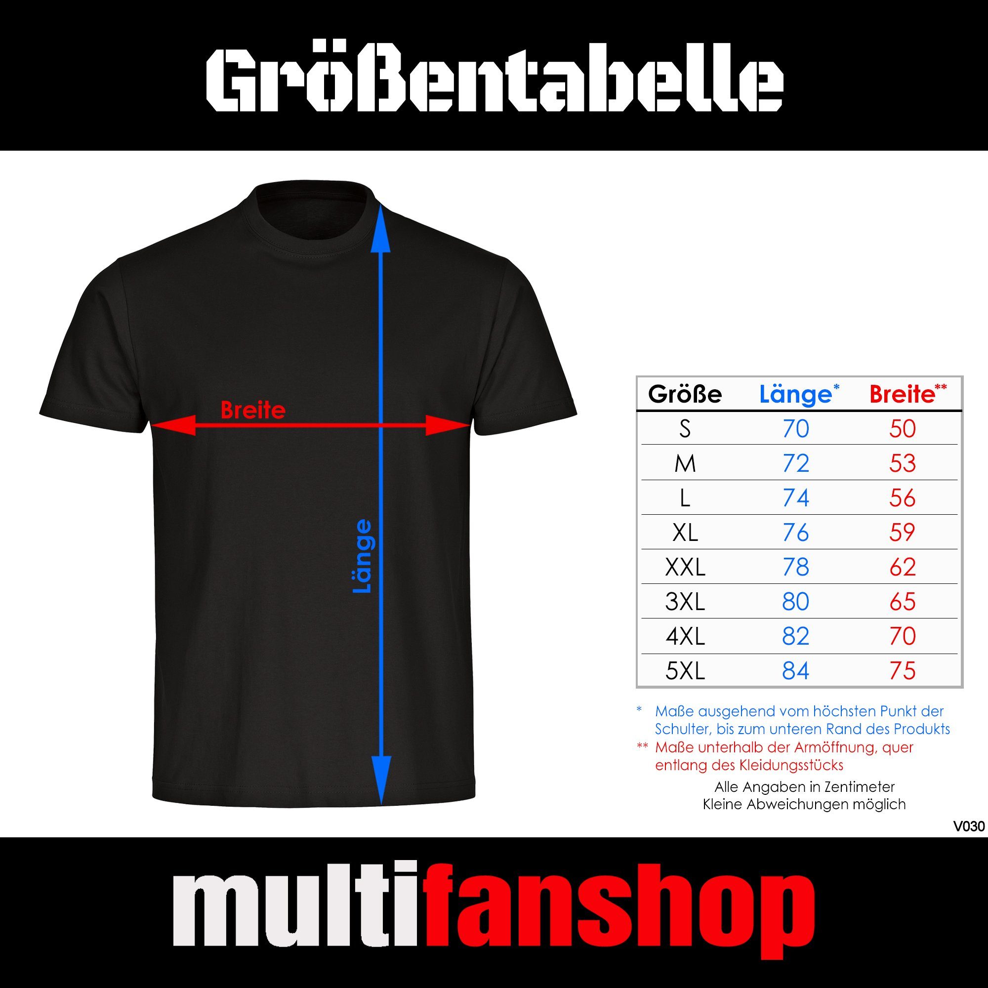 multifanshop T-Shirt Herren Schalke - Brust & Seite - Männer günstig online kaufen