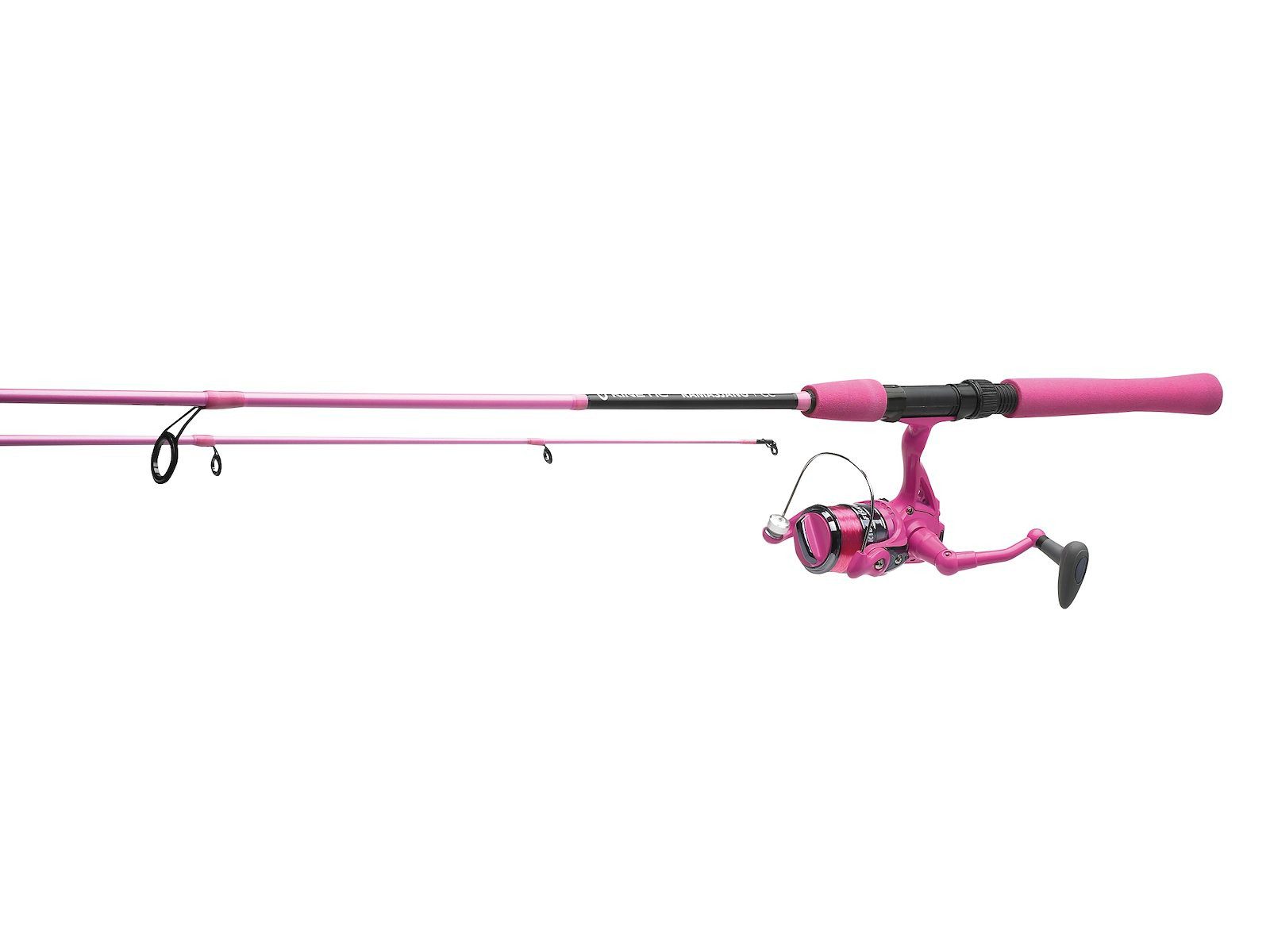 Kinetic Spinnrute RAMASJANG CC PINK combo kombi SET Rute + Rolle + Schnur - 165cm, 210cm, (3-tlg), Eingebaute LED-Lampe