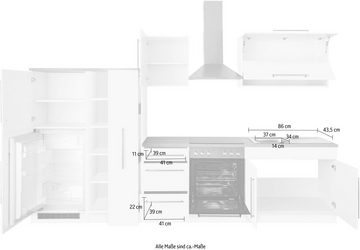 Kochstation Küchenzeile KS-Samos, ohne E-Geräte, Breite 330 cm