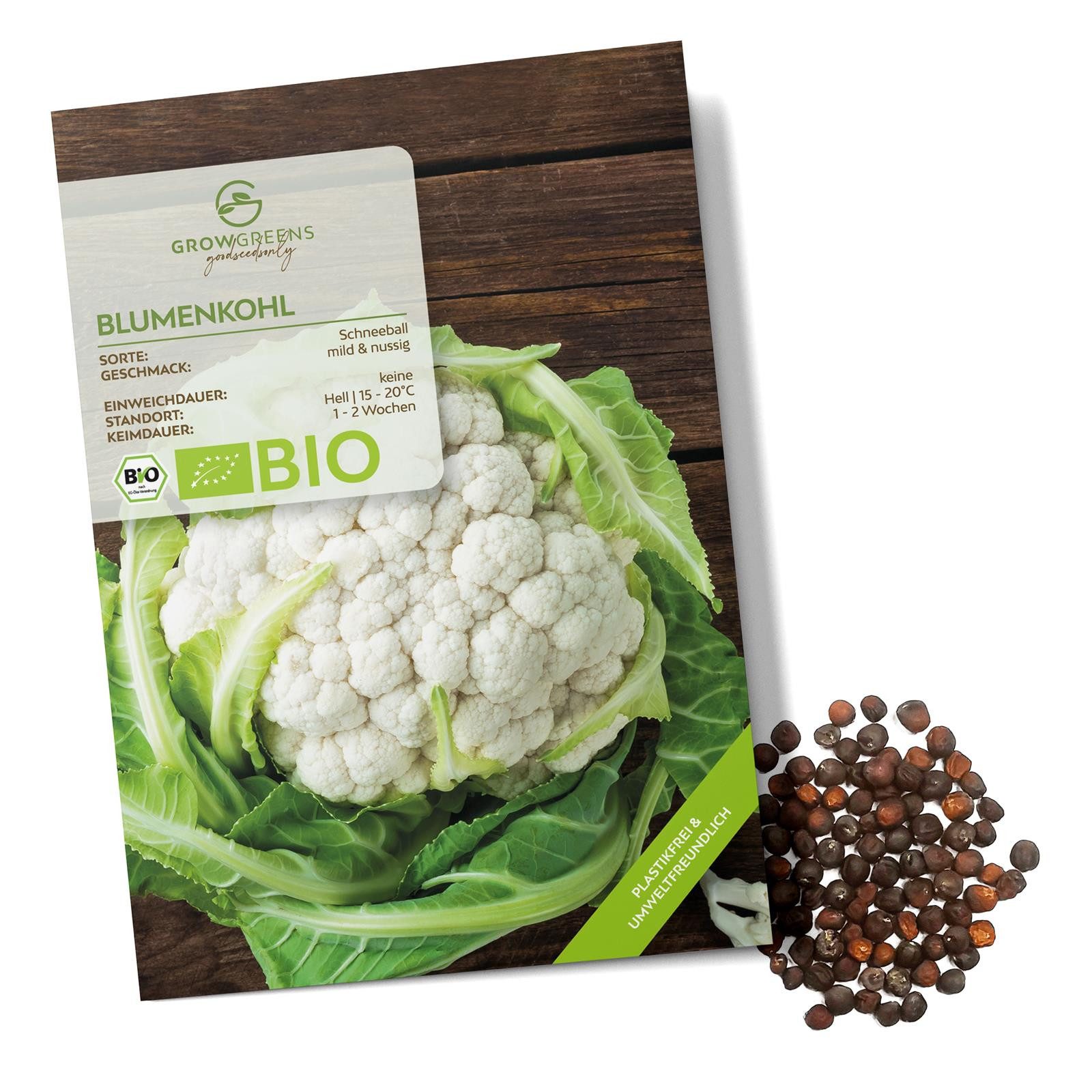 Growgreens Gemüsesamen BIO Blumenkohl Samen (Schneeball) - Saatgut aus bio. günstig online kaufen