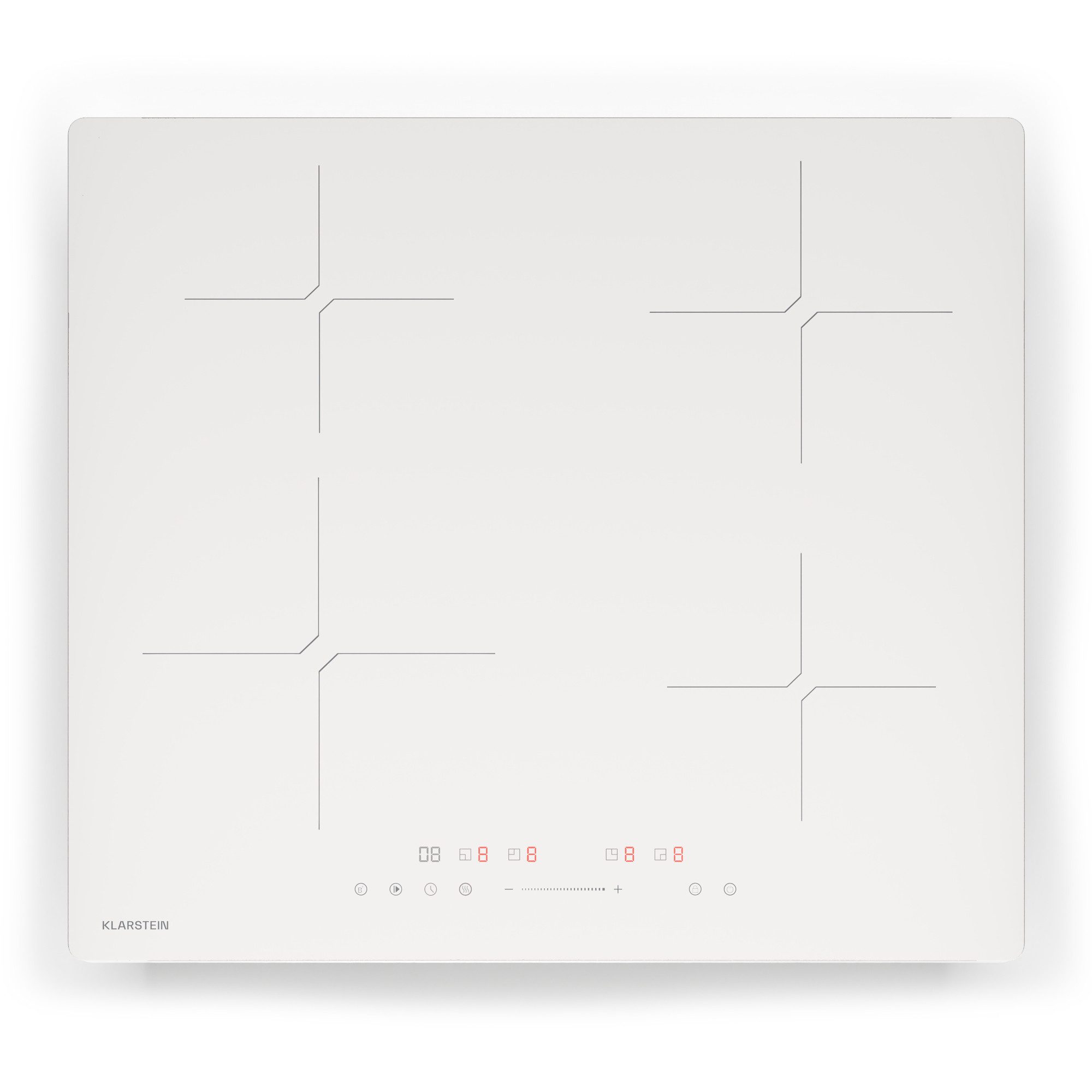 Klarstein Induktions-Kochfeld PowerGlide, Kochfeld Induktion 4 Zone Touch Timer Küche