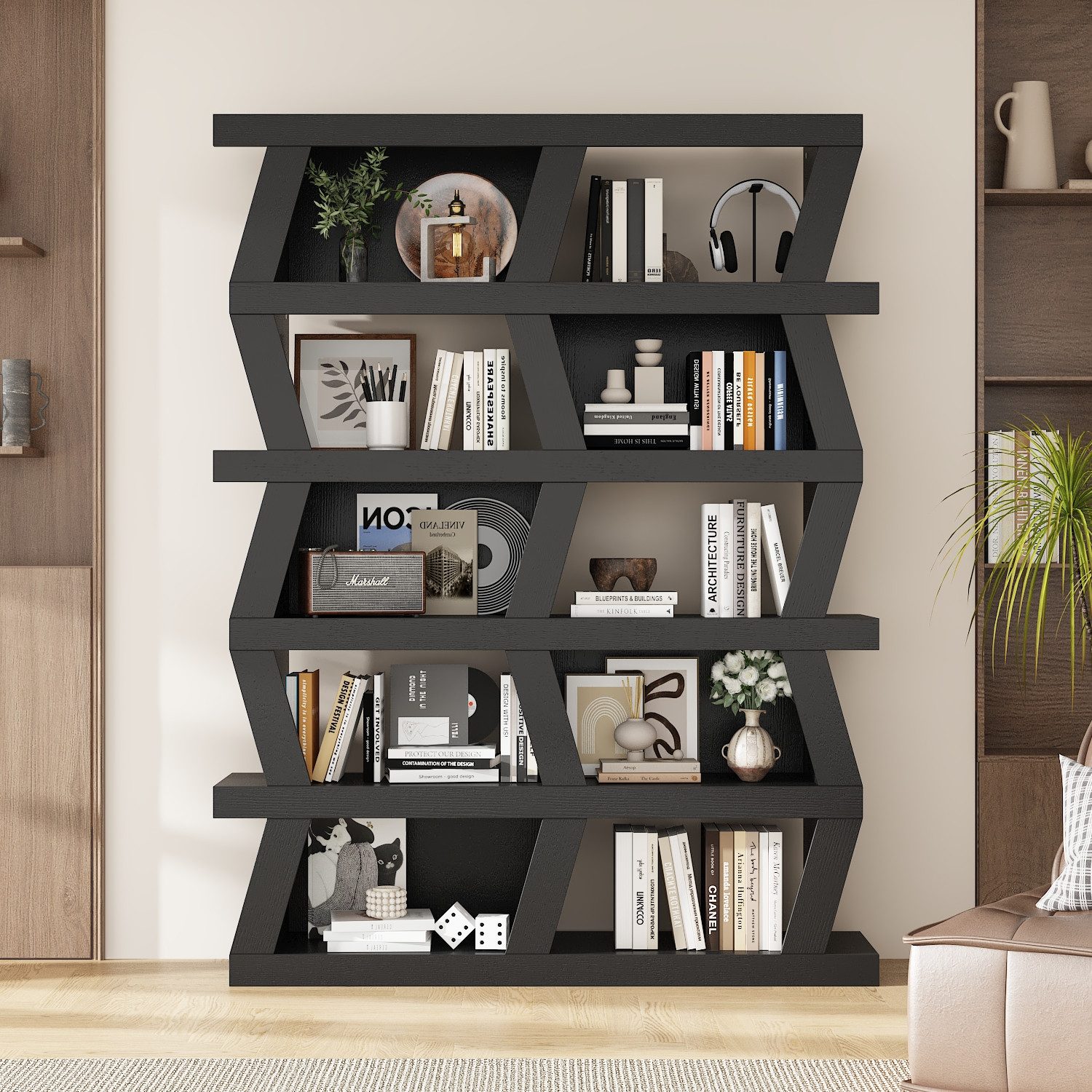 FUFU&GAGA Bücherregal Vitrine mit offenen Fächern, MDF günstig online kaufen