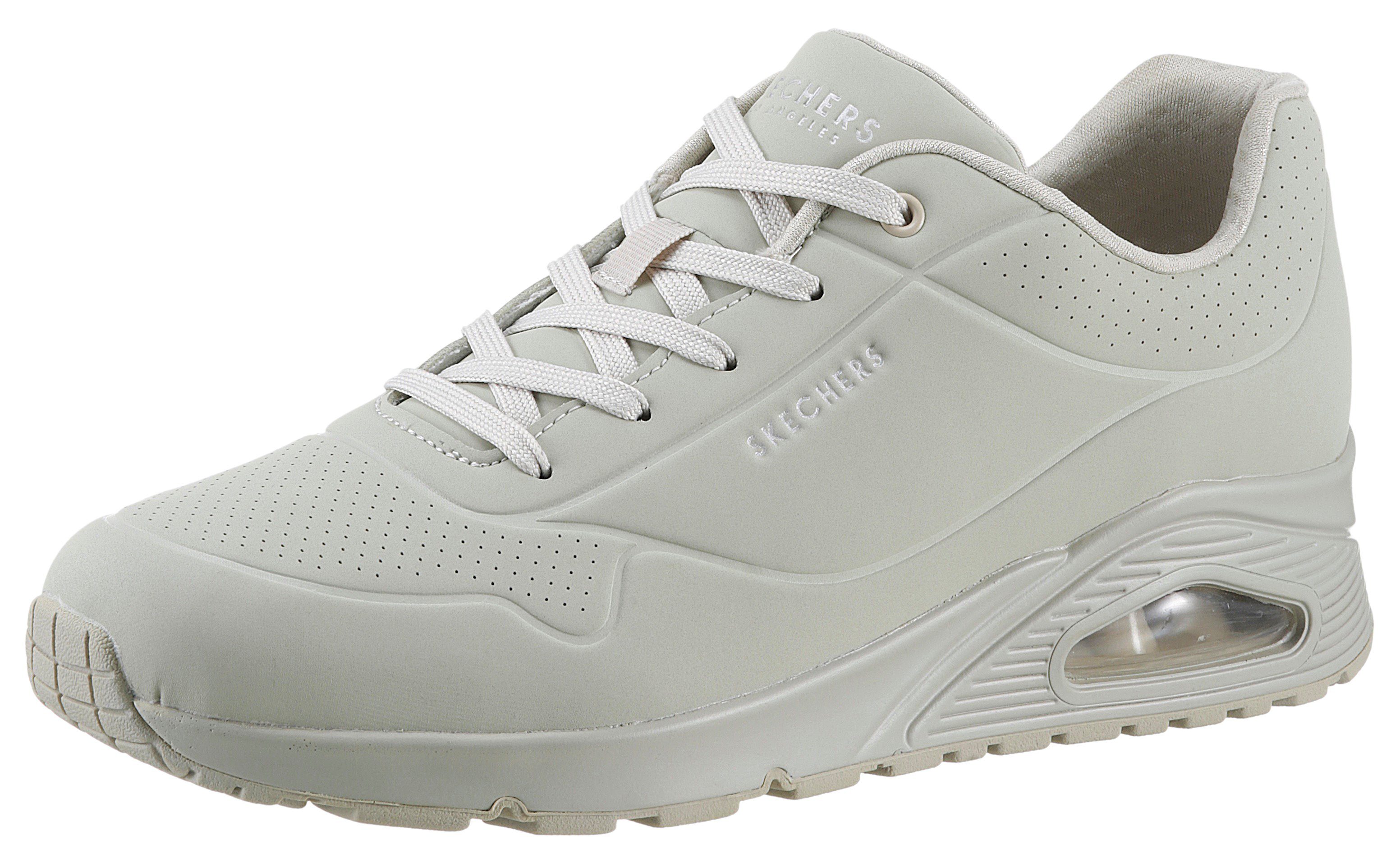 Skechers ON Wedgesneaker gepolsterte AIR weich Innensohle hellgrau STAND UNO mit