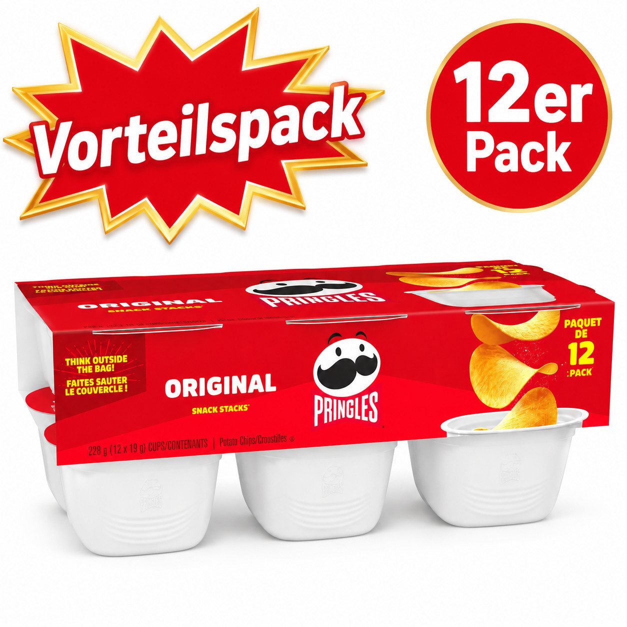 Pringles Süßigkeit Pringles Mini Snack 12x 19g Cup