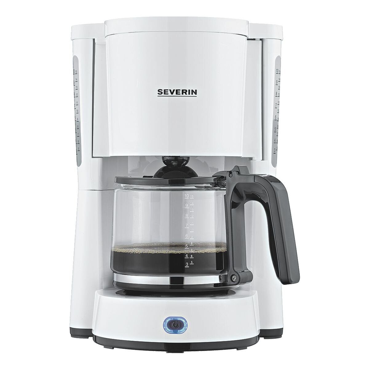 Severin Filterkaffeemaschine KA 4816, weiß Watt bis Kaffeekanne, Kaffeemaschine 10 1.25l mit 1000 Tassen, Glaskanne