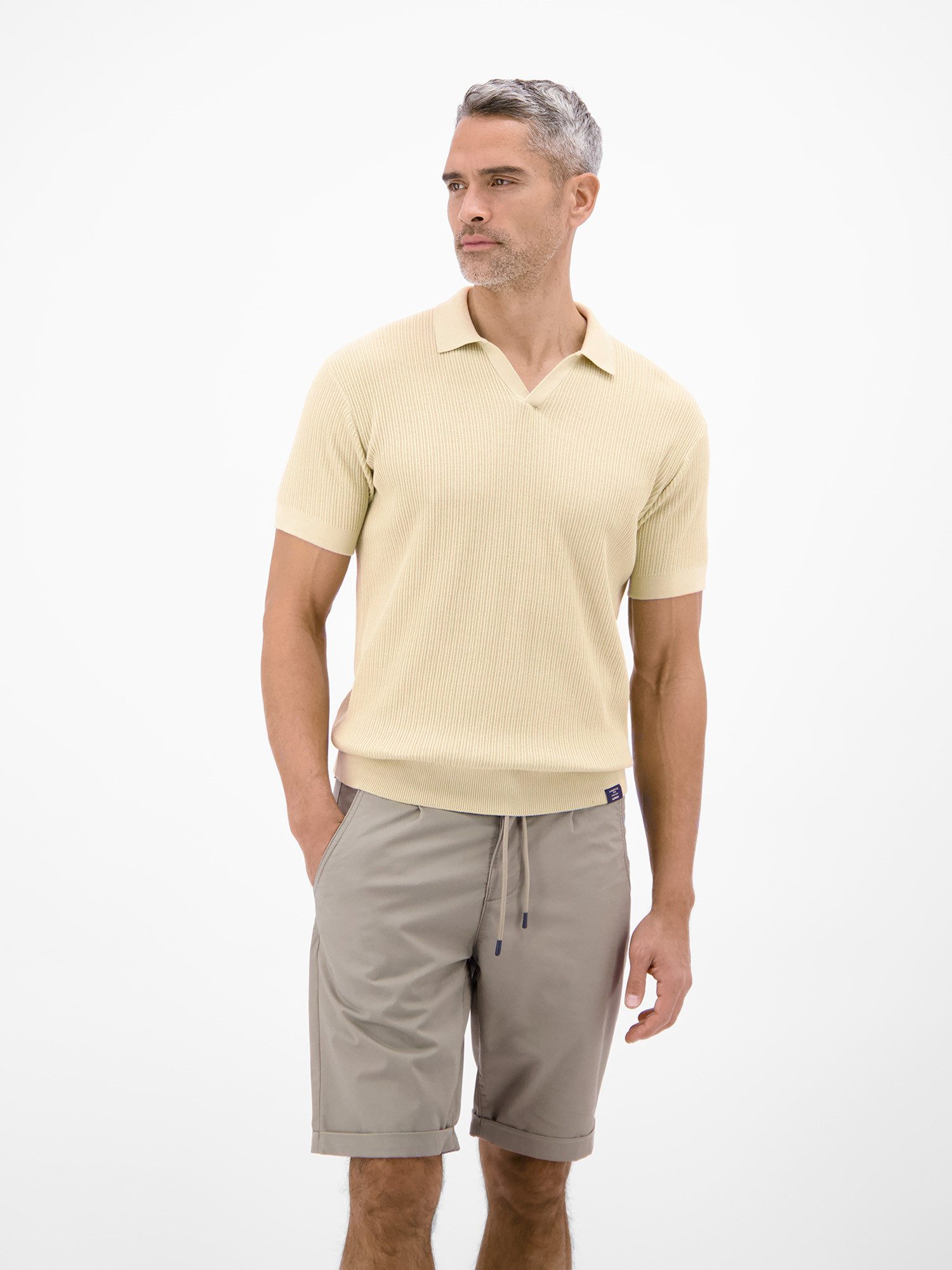 Poloshirt Polo aus Baumwolle, Strickoptik