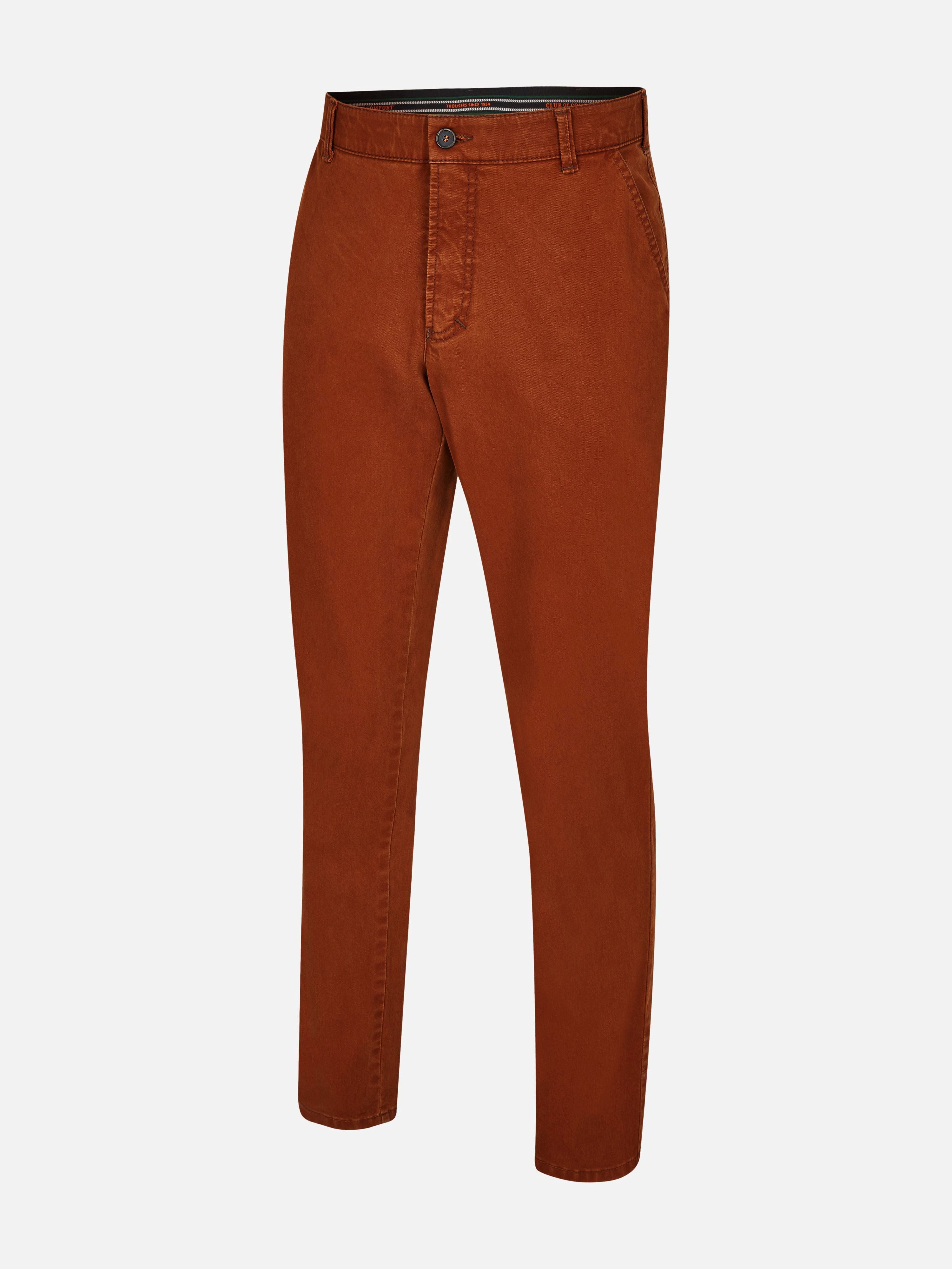 Club of Comfort Chinohose Chino/Flat Front Hose GARVEY 6421 - zimt - Herrenhose - 30 Bequeme Flat Front-Hose, elastischer Komfortbund - schöner Baumwoll-Ga