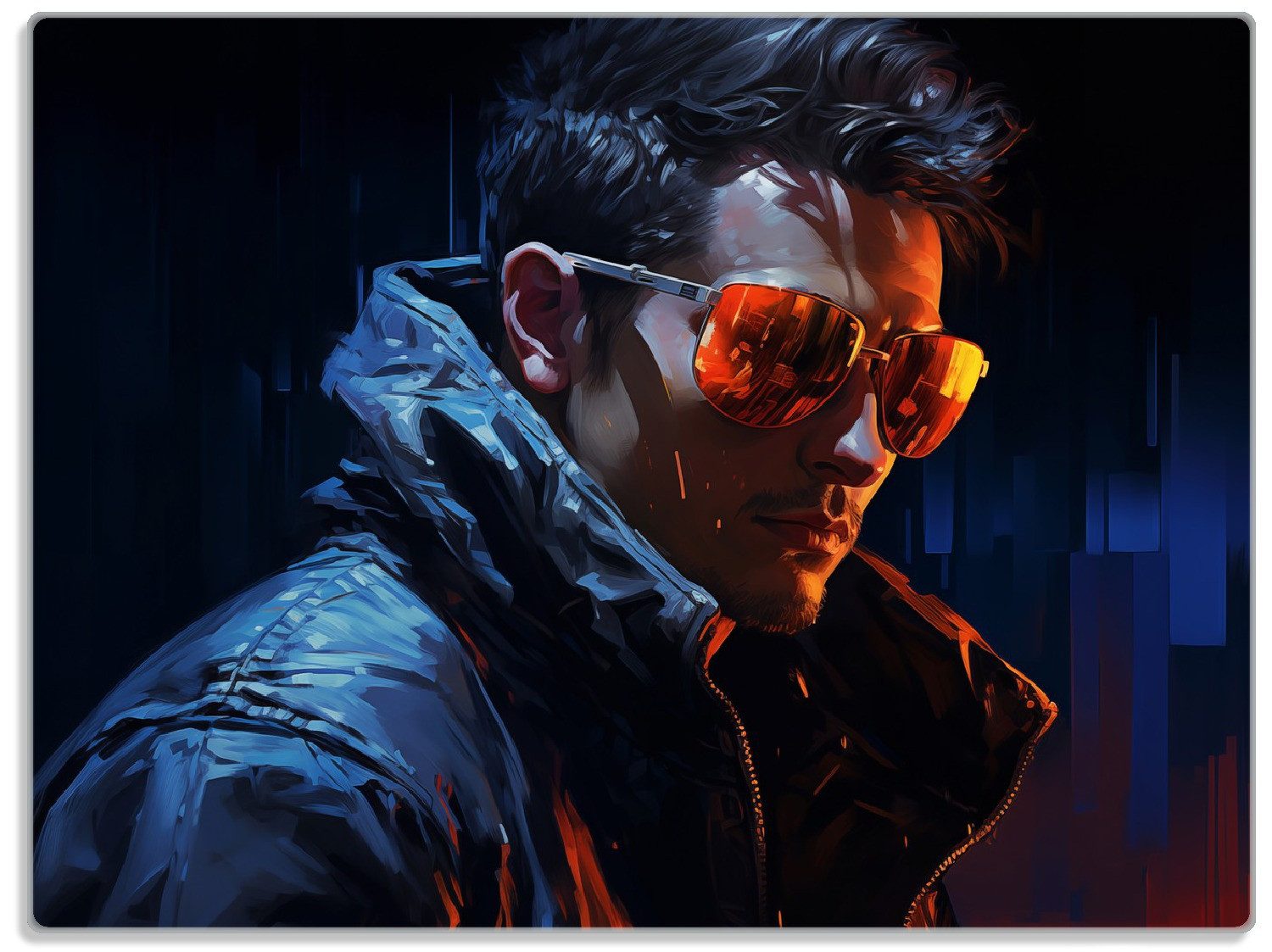 Schneidebrett Ernster Typ mit Sonnenbrille