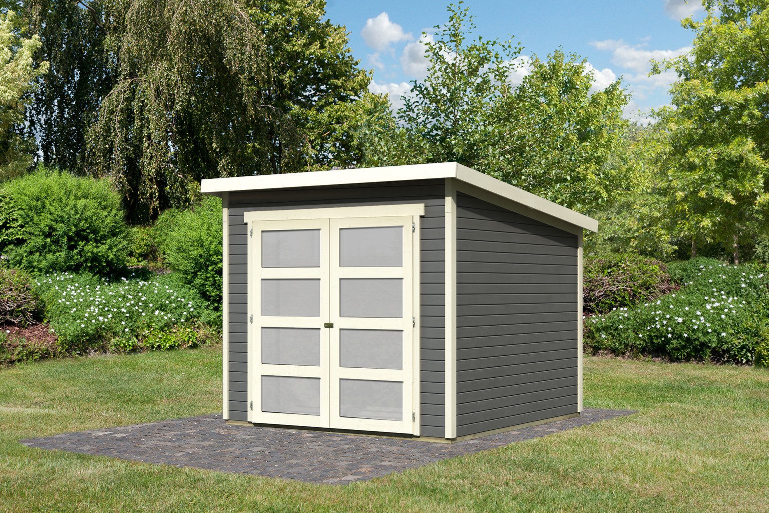 HORI Gartenhaus HORI Gartenhaus Herning, 19 mm, 242 x 246 x 220 cm, terragrau